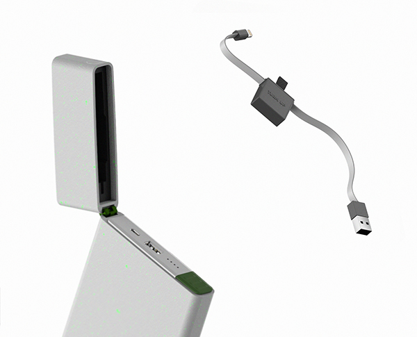 Black and white gray，Cylinder modeling，lighter，Mobile power design，