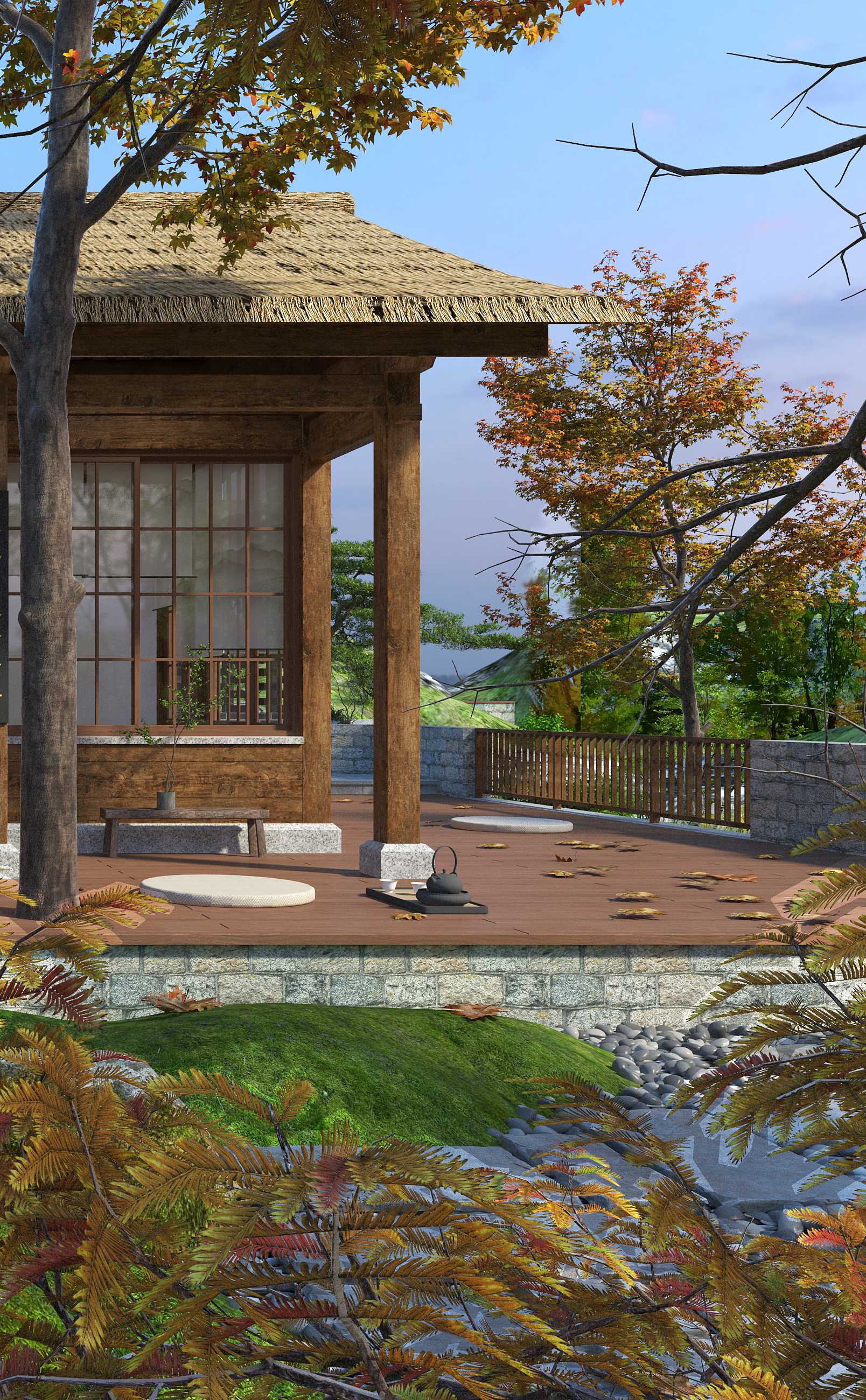 Zen，Quiet wind，meditation.，garden design ，temple，Quiet courtyard，