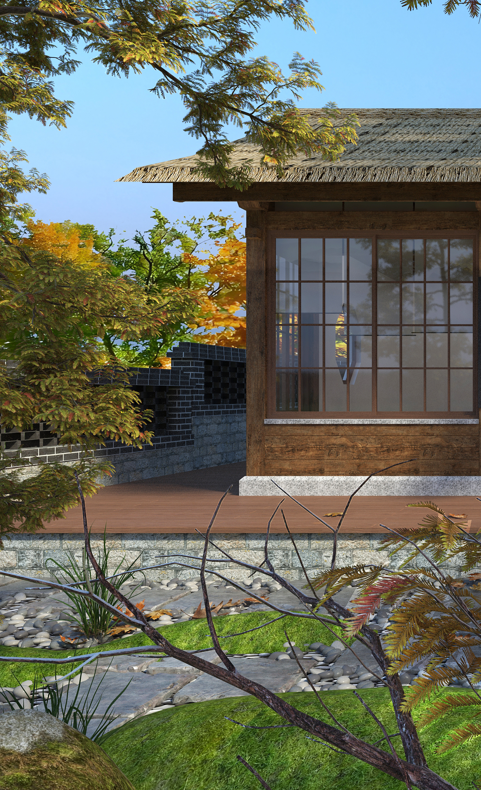 Zen，Quiet wind，meditation.，garden design ，temple，Quiet courtyard，