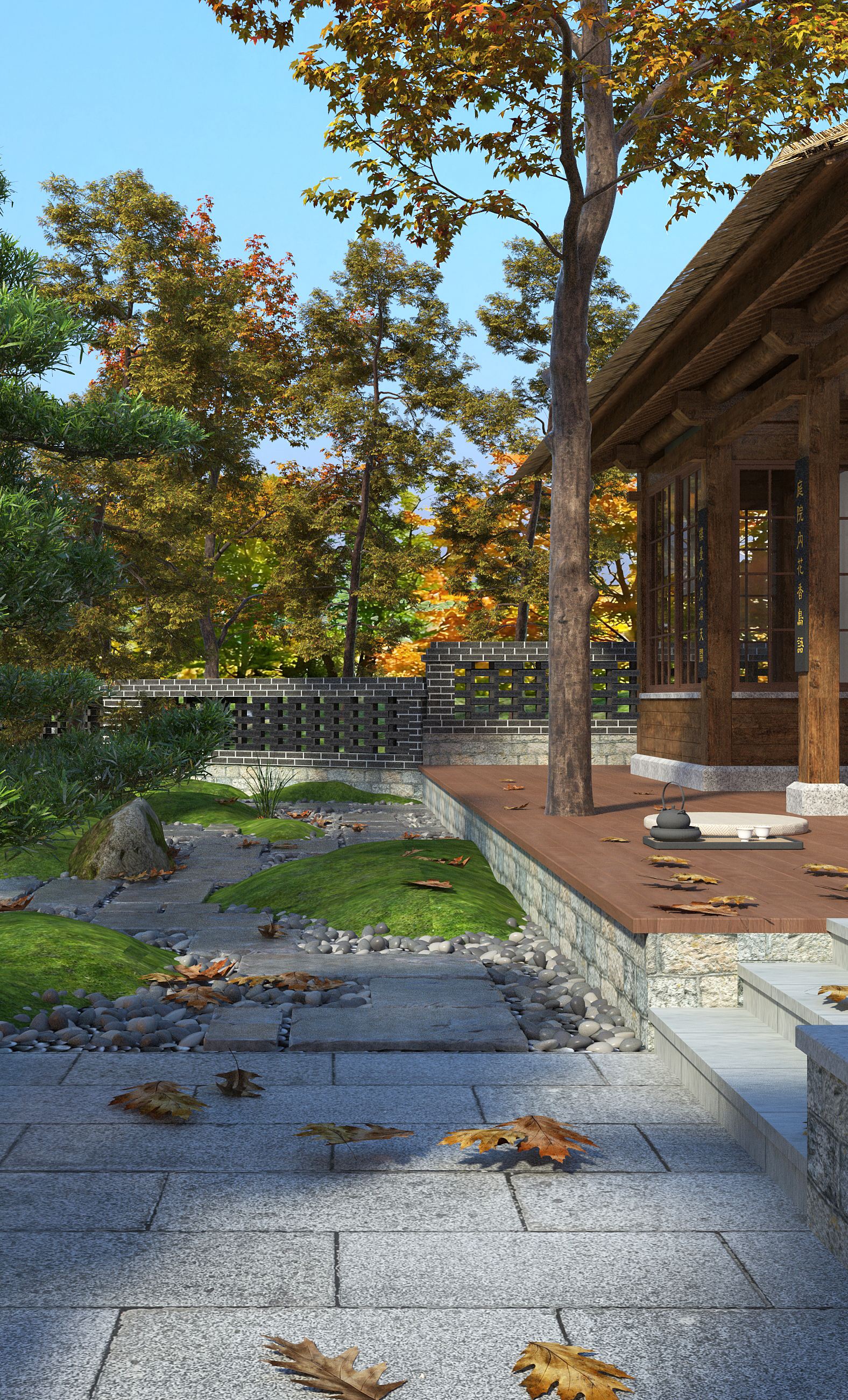 Zen，Quiet wind，meditation.，garden design ，temple，Quiet courtyard，