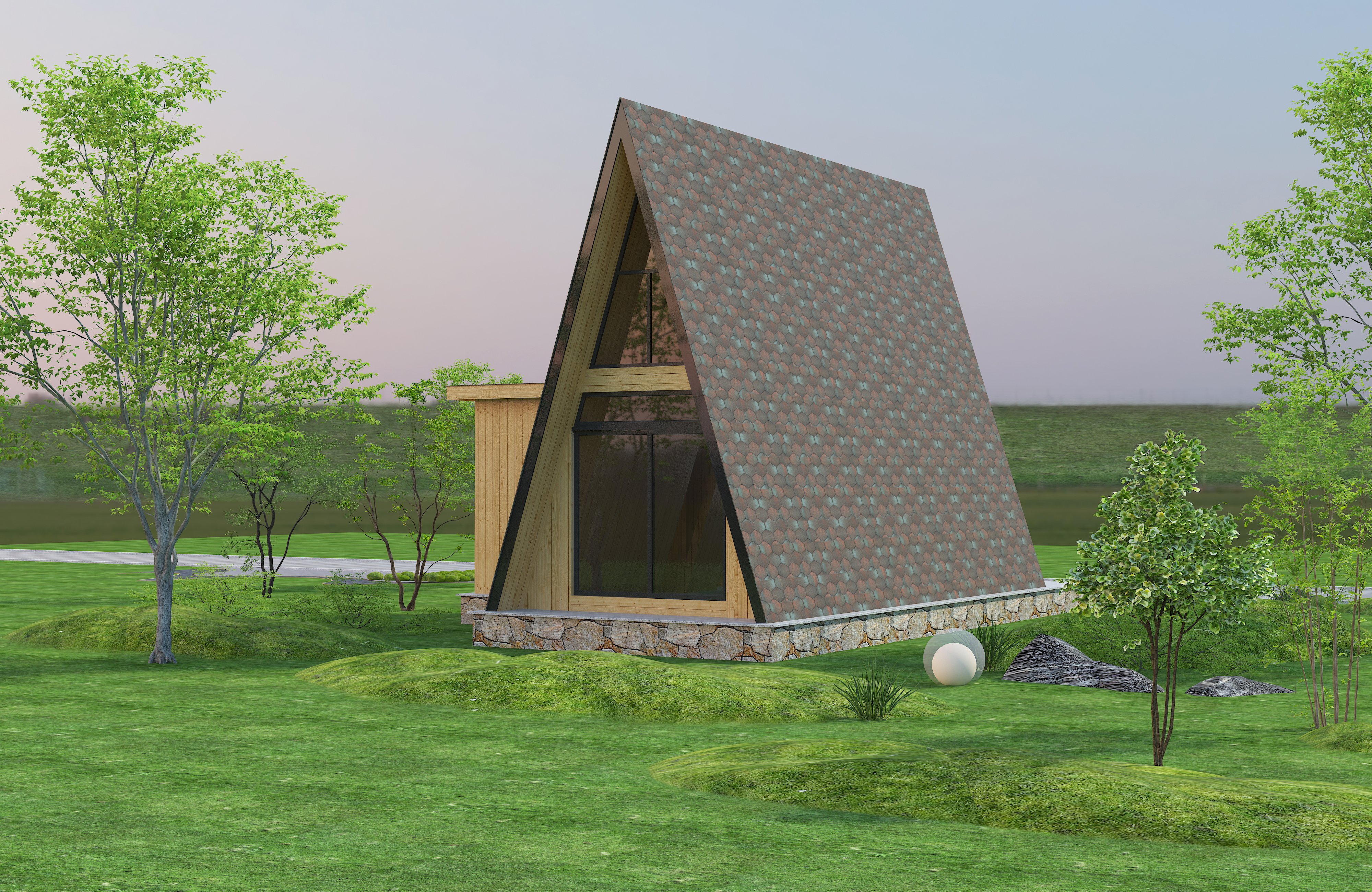 Wooden House Design，garden design ，Construction Drawing of Wooden House，Courtyard design construction drawing，Construction drawing design，Homestay Wooden House，