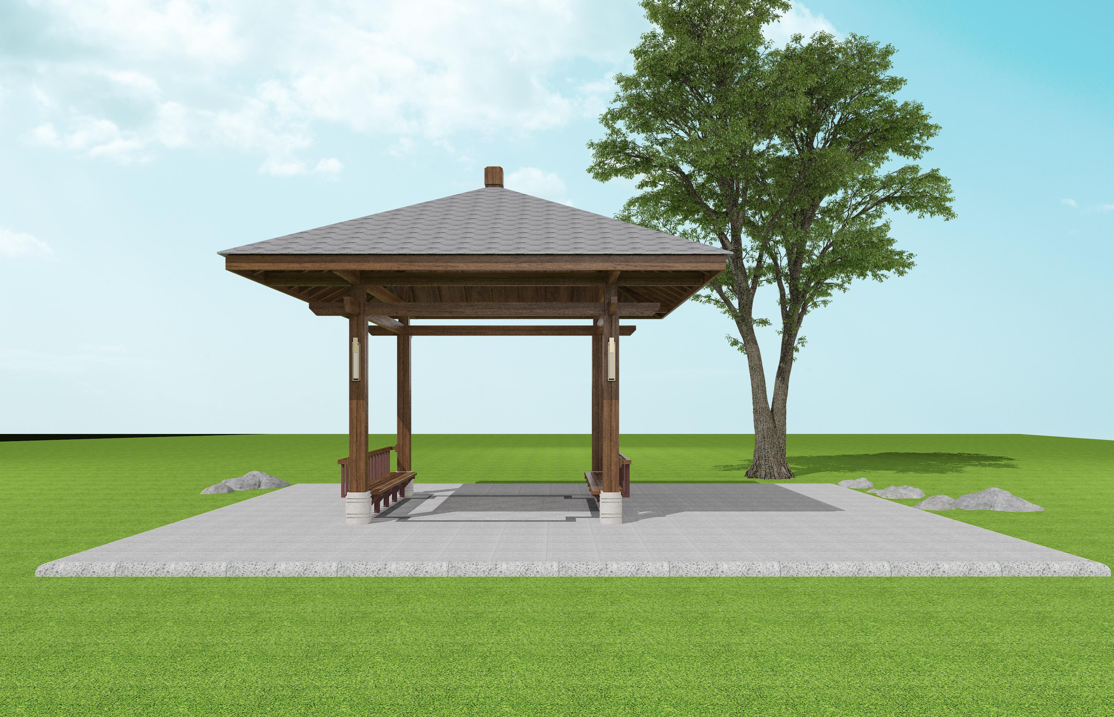 cottage，Gallery，pavilion，wood structure design，garden design ，