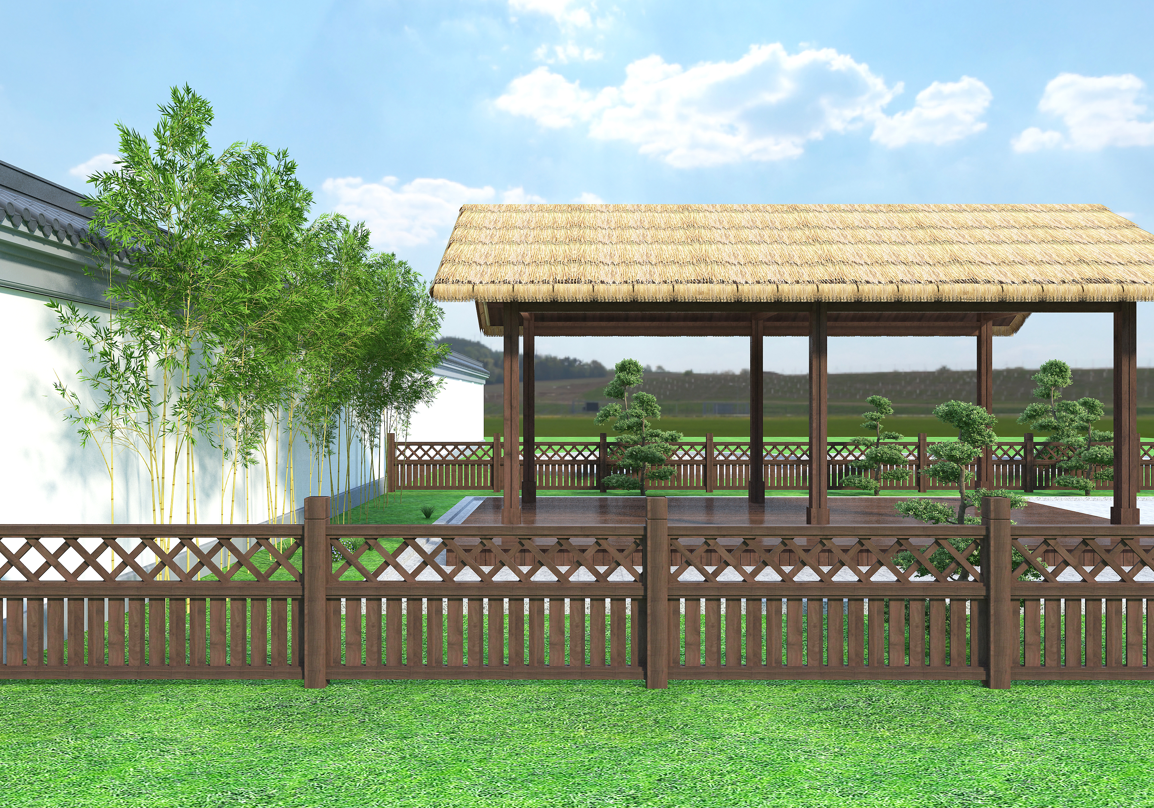 cottage，Gallery，pavilion，wood structure design，garden design ，