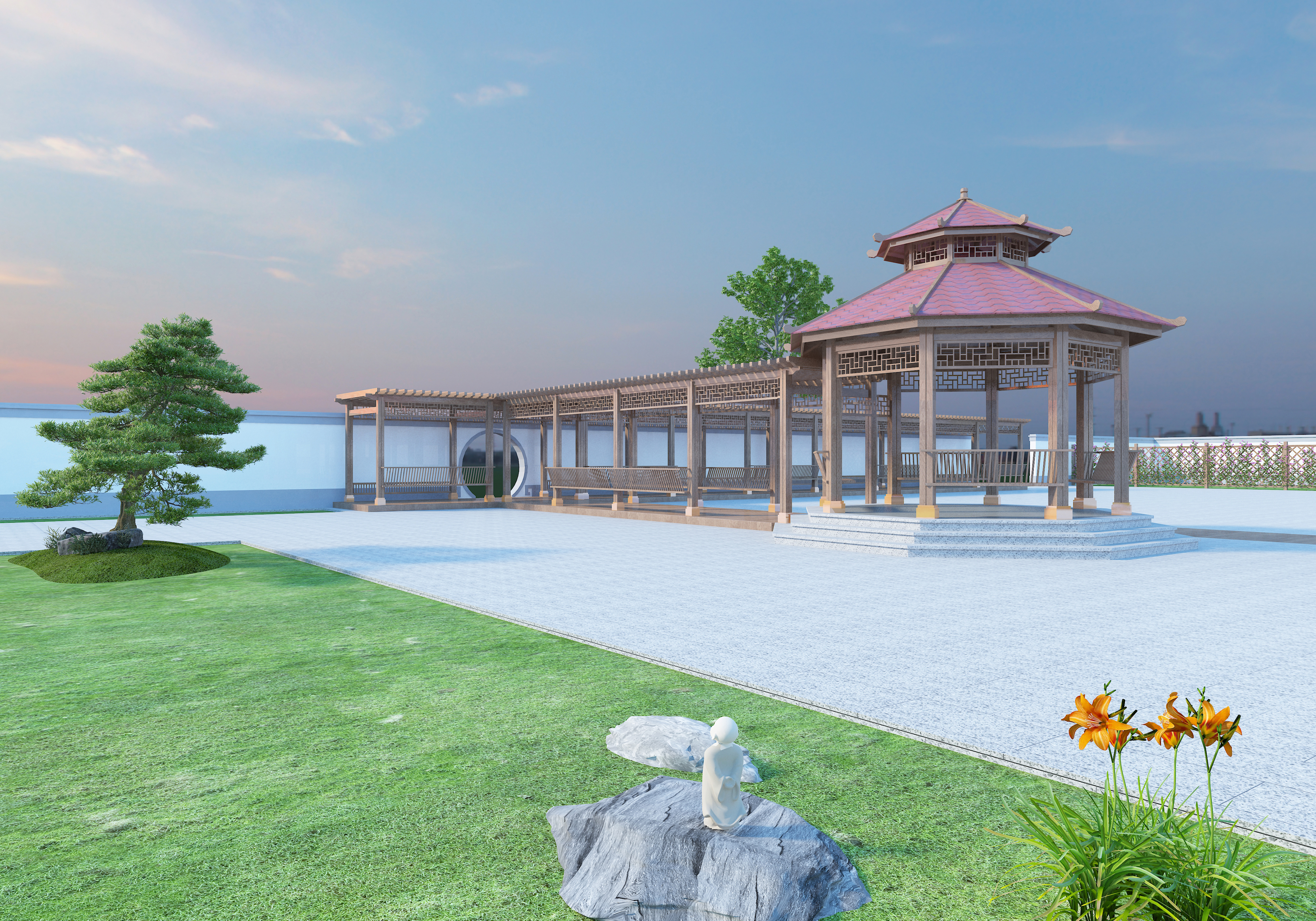 cottage，Gallery，pavilion，wood structure design，garden design ，