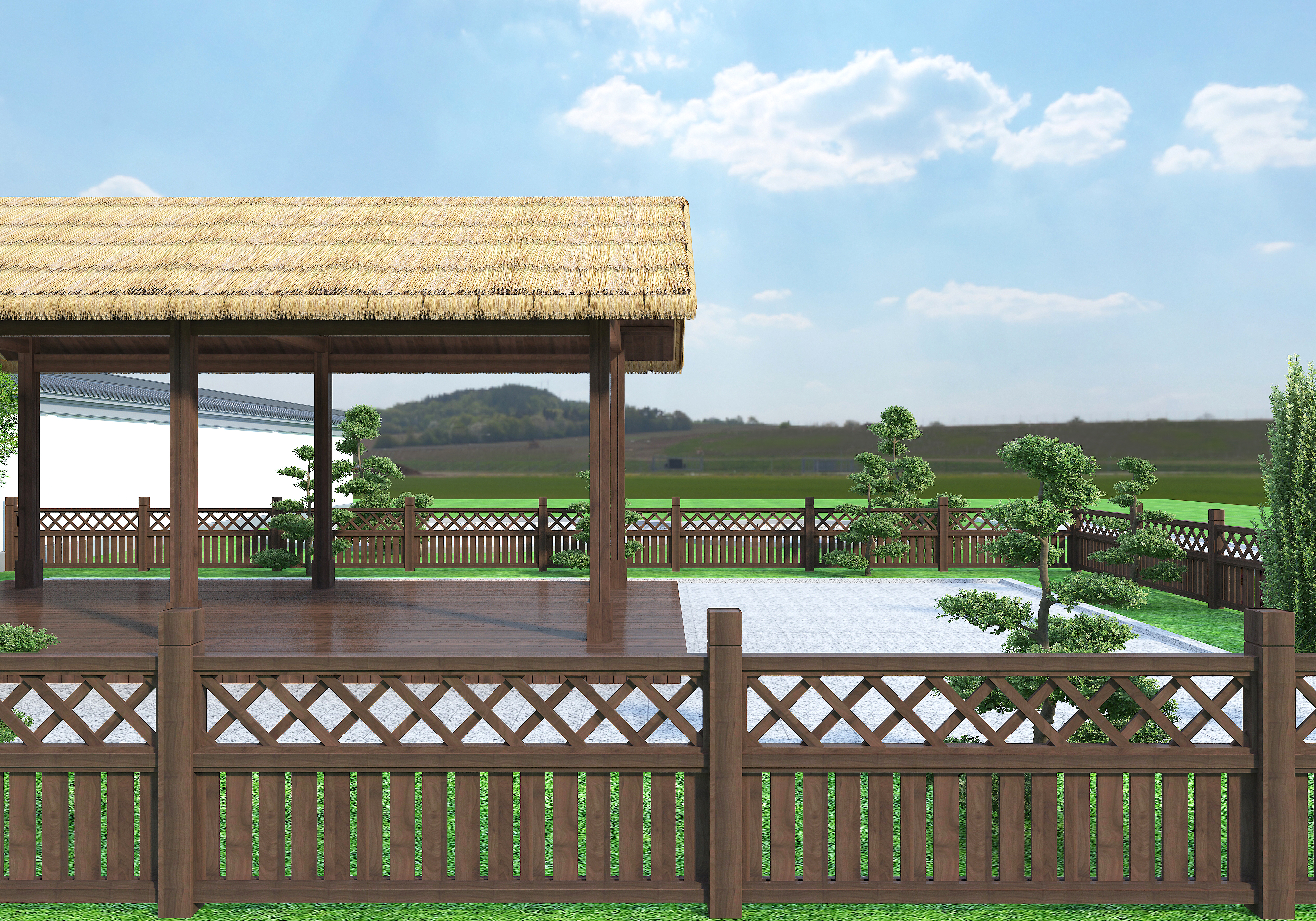 cottage，Gallery，pavilion，wood structure design，garden design ，