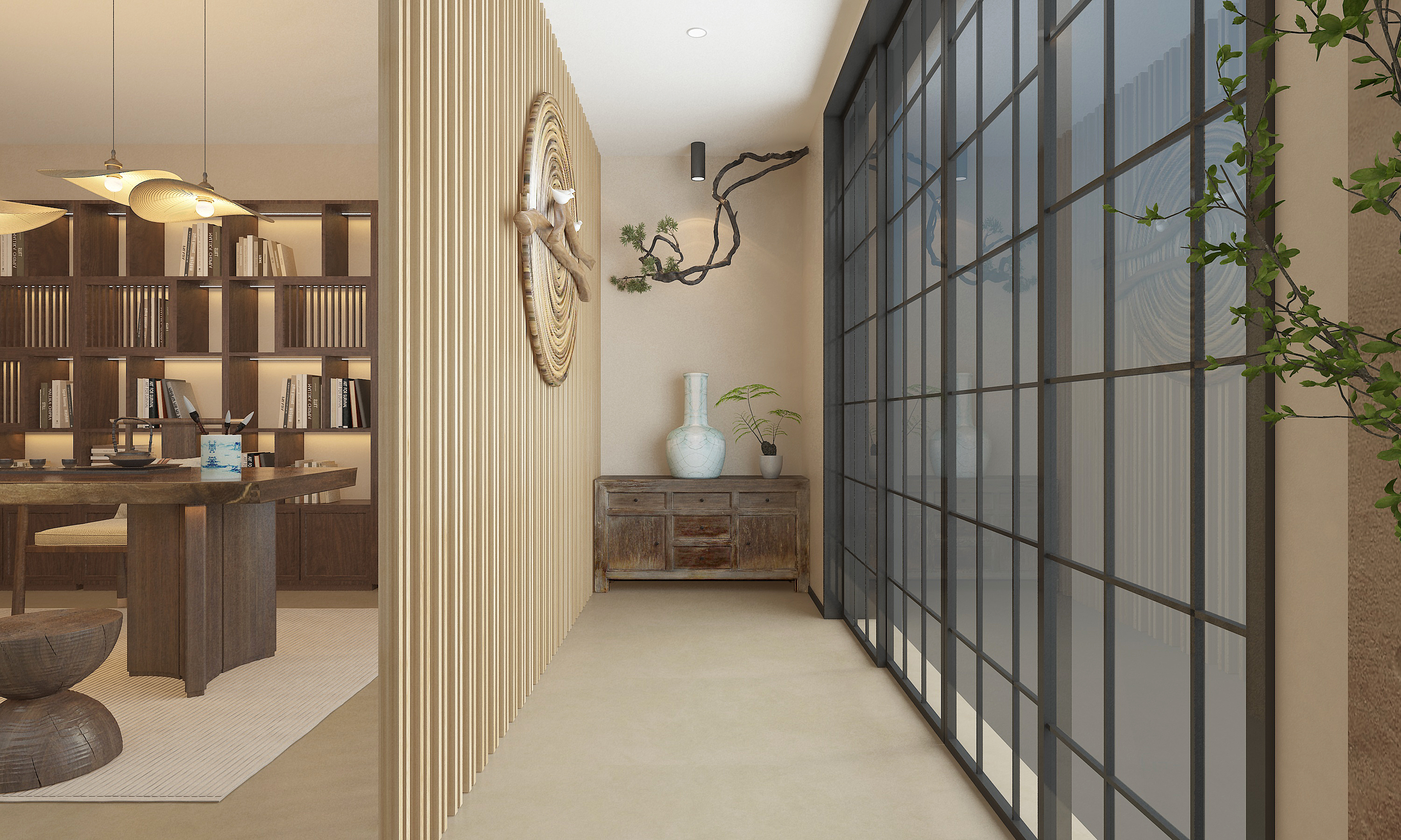 Quiet wind，teahouse，Chinese tea house，Interior design，