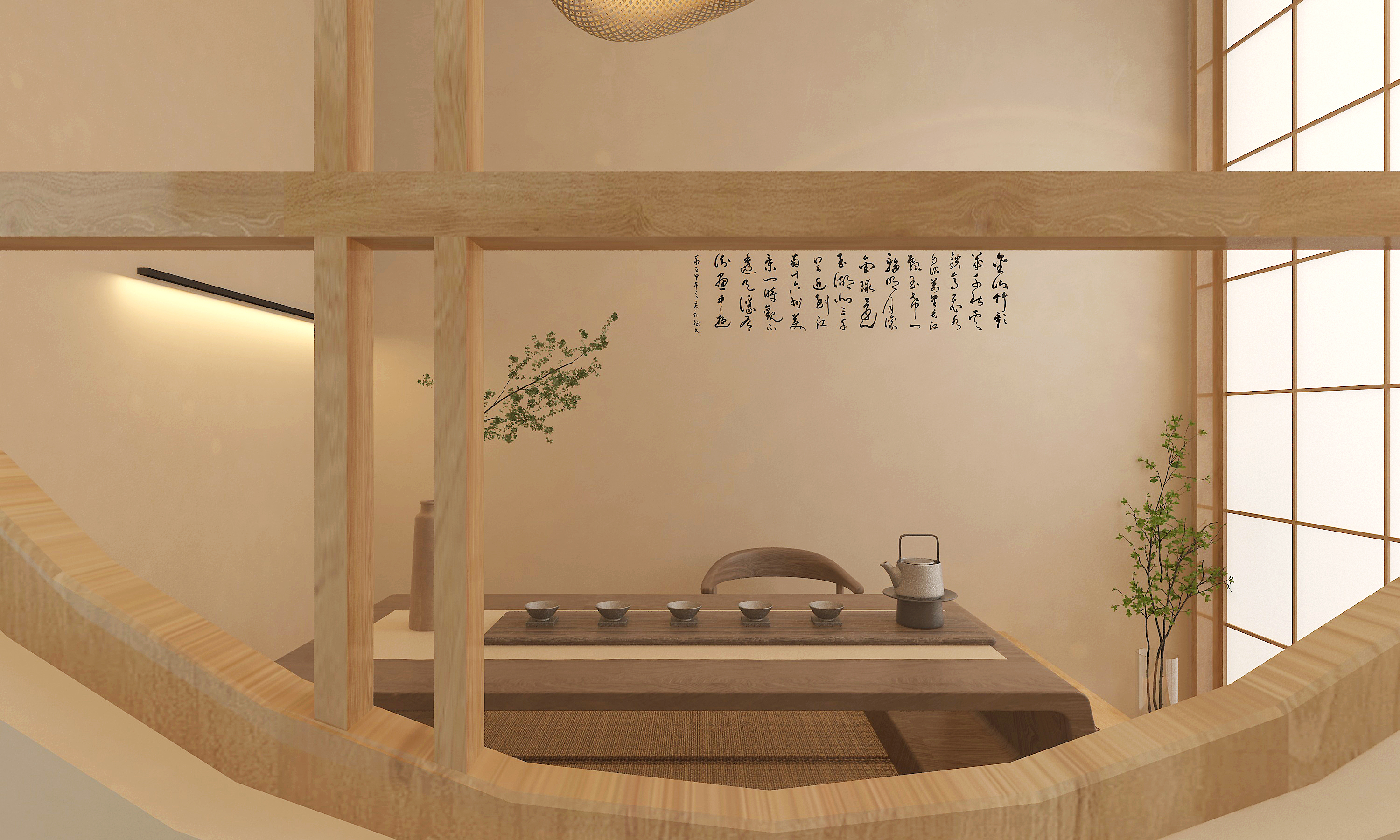 Quiet wind，teahouse，Chinese tea house，Interior design，