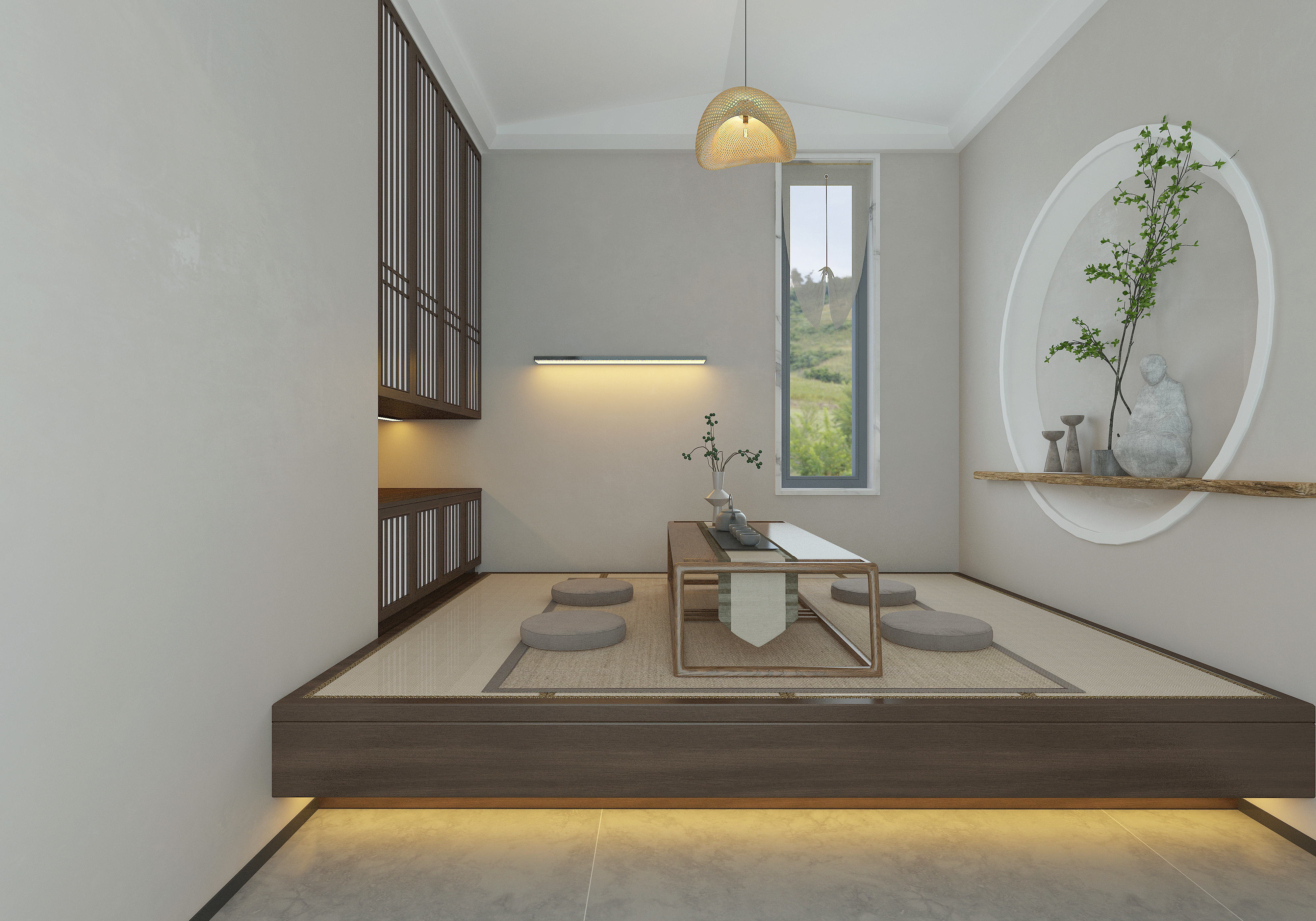 Middle Ancient Style，Tea Room Design，Interior design，Silent Wind Design，Tea Room Tea House Design，