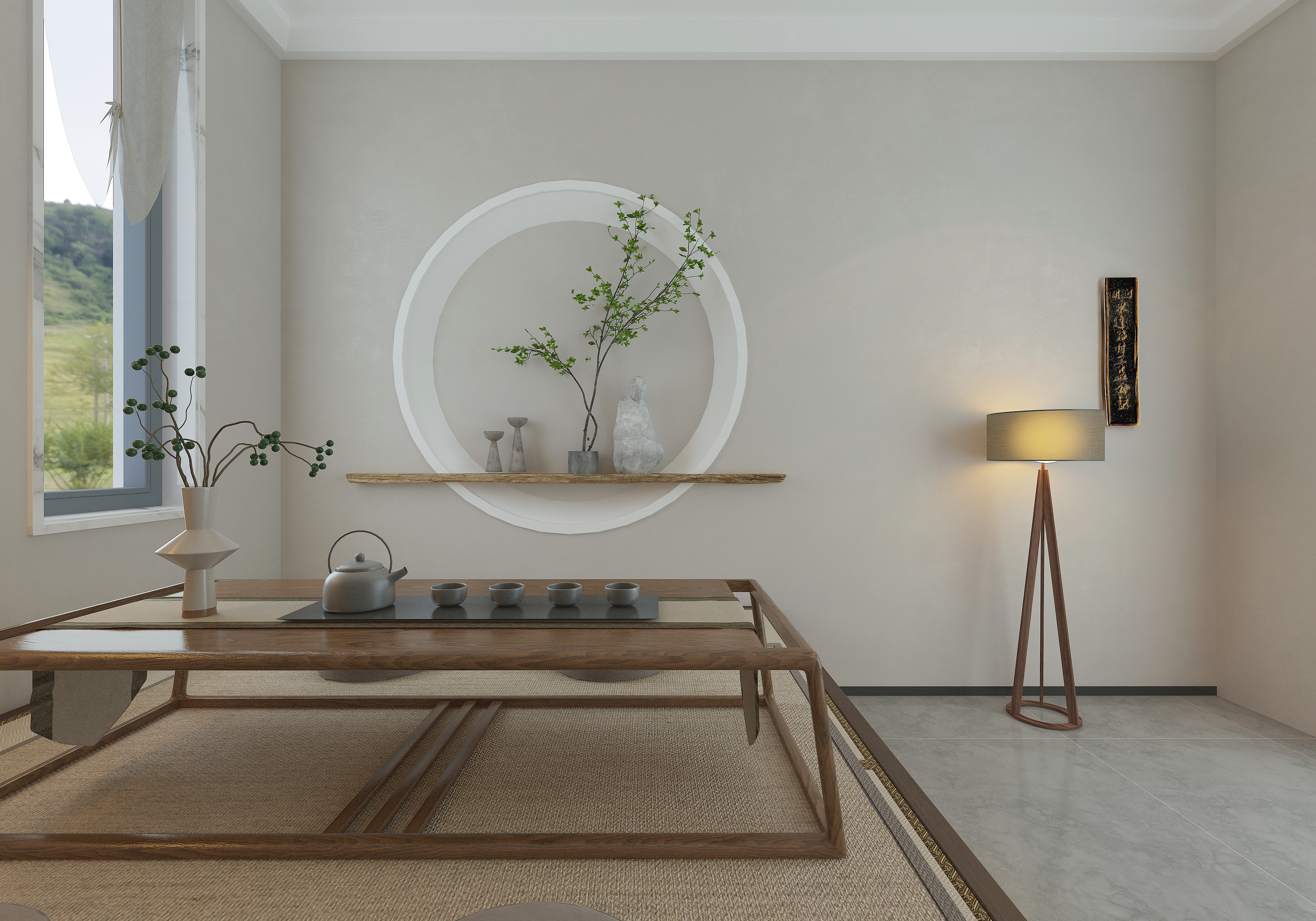 Middle Ancient Style，Tea Room Design，Interior design，Silent Wind Design，Tea Room Tea House Design，