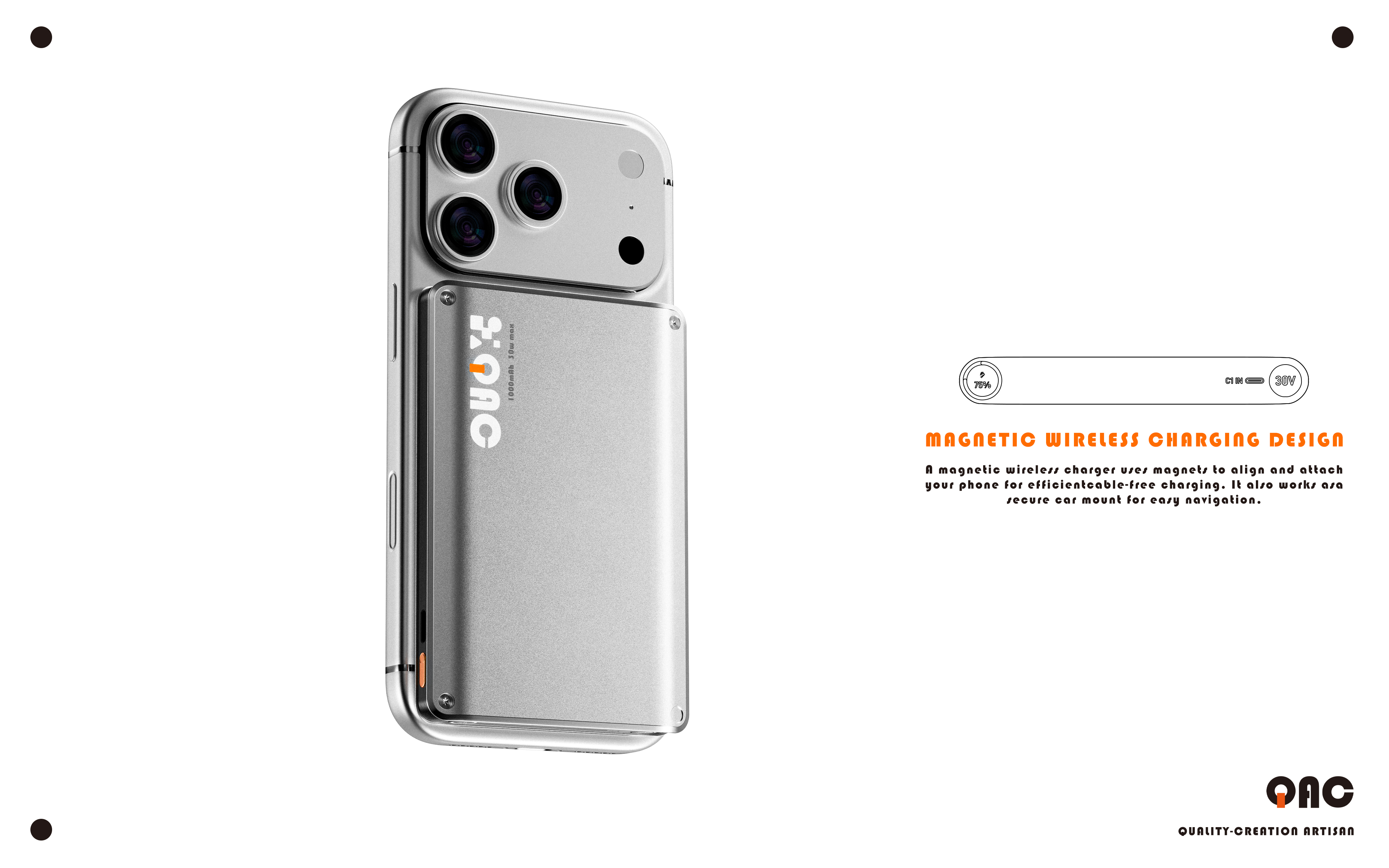 industrial design，product design，Intelligent digital，3c，Wireless charging，Magnetic suction wireless charging，square，aluminium alloy，