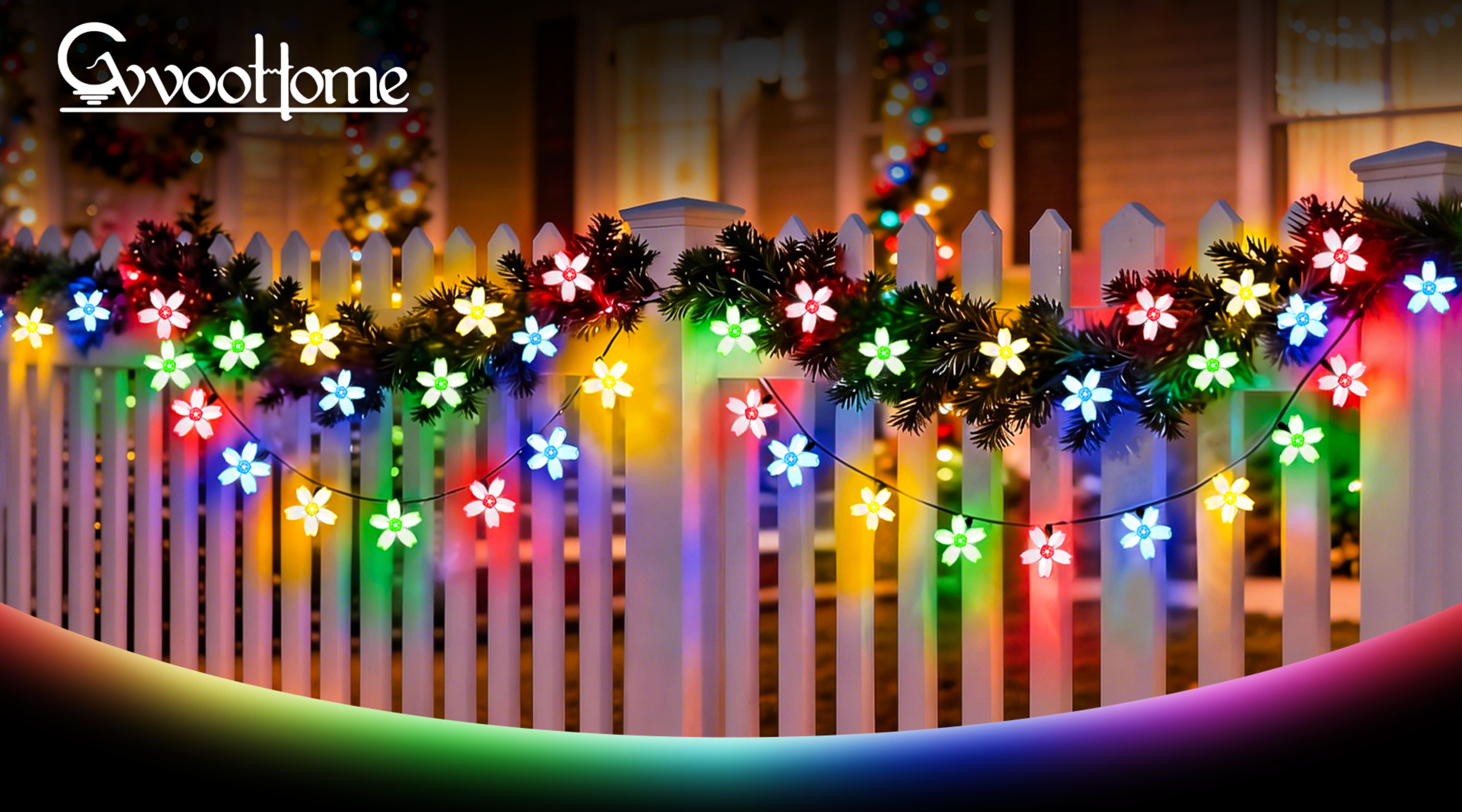 Solar-powered colorful string lights，solar light string，Festival light string，