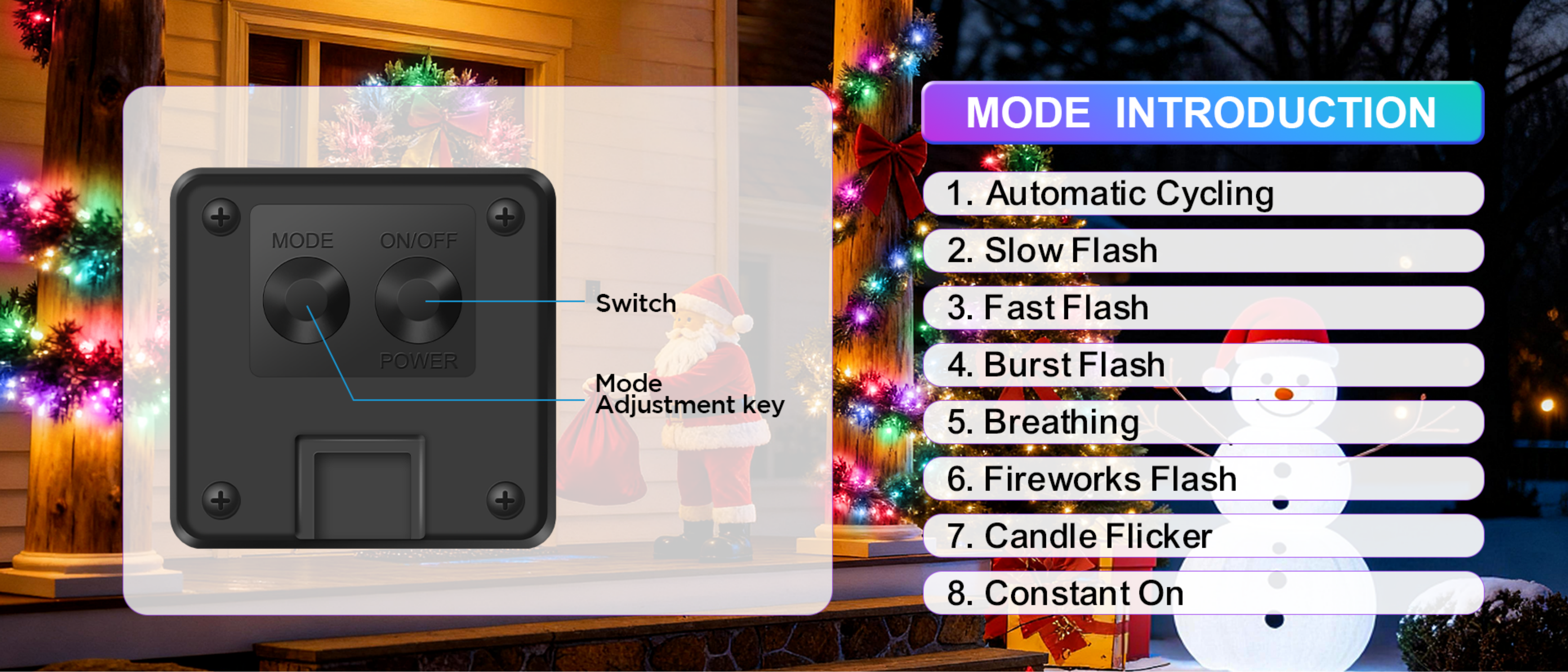 Solar-powered colorful string lights，solar light string，Festival light string，