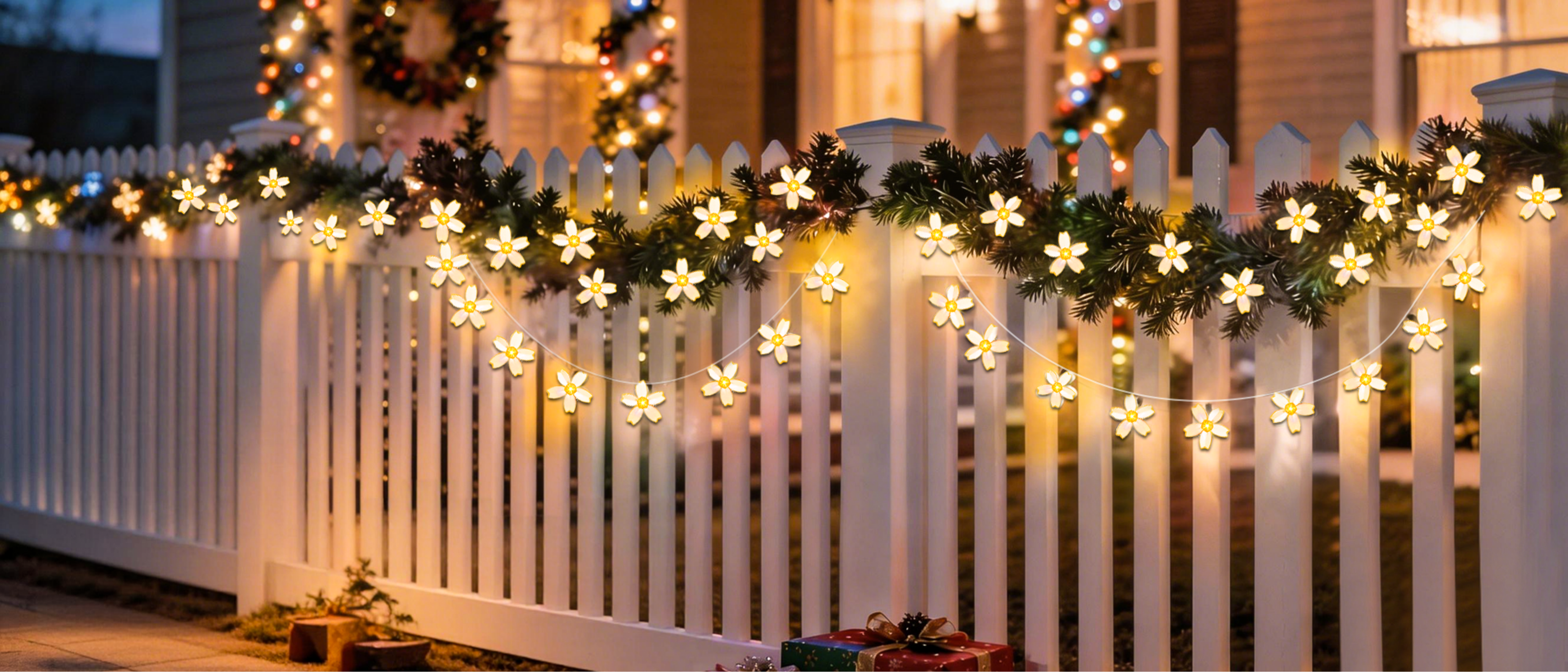 Solar-powered colorful string lights，solar light string，Festival light string，