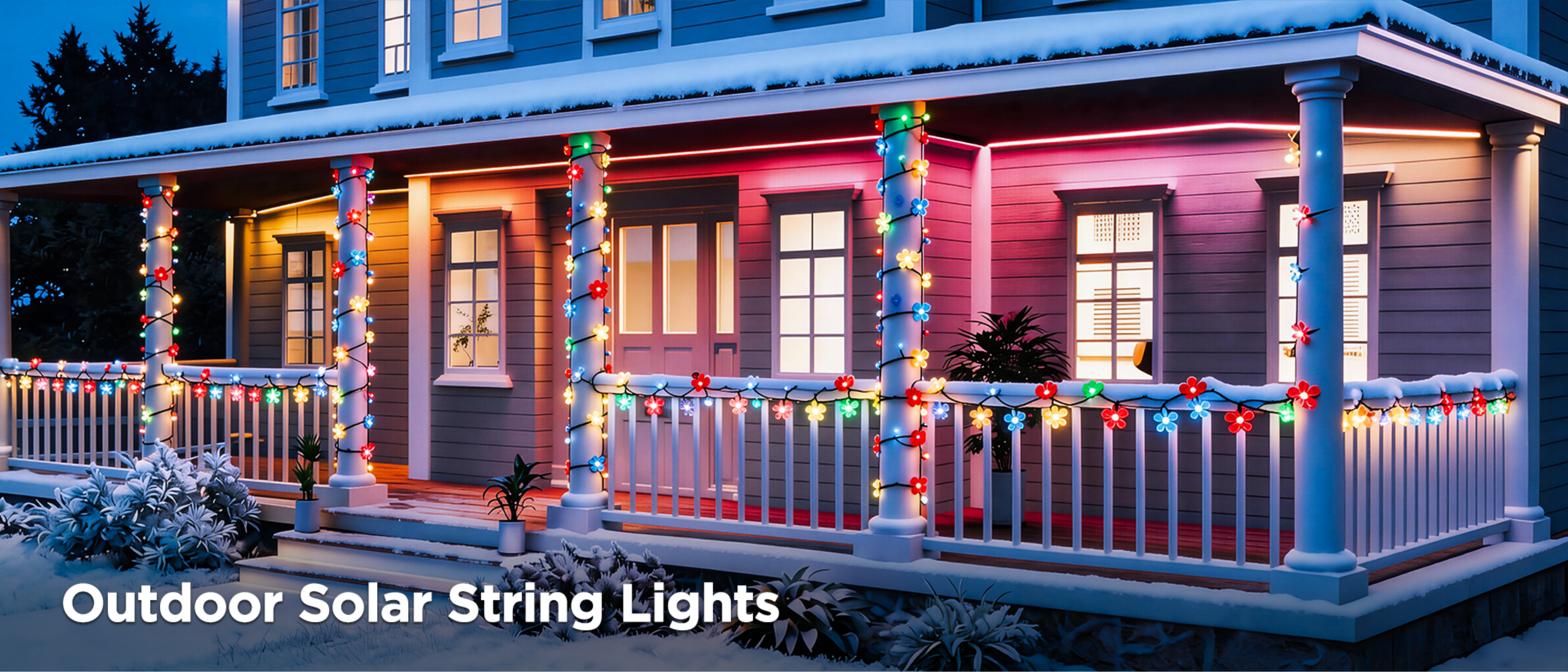 Solar-powered colorful string lights，solar light string，Festival light string，