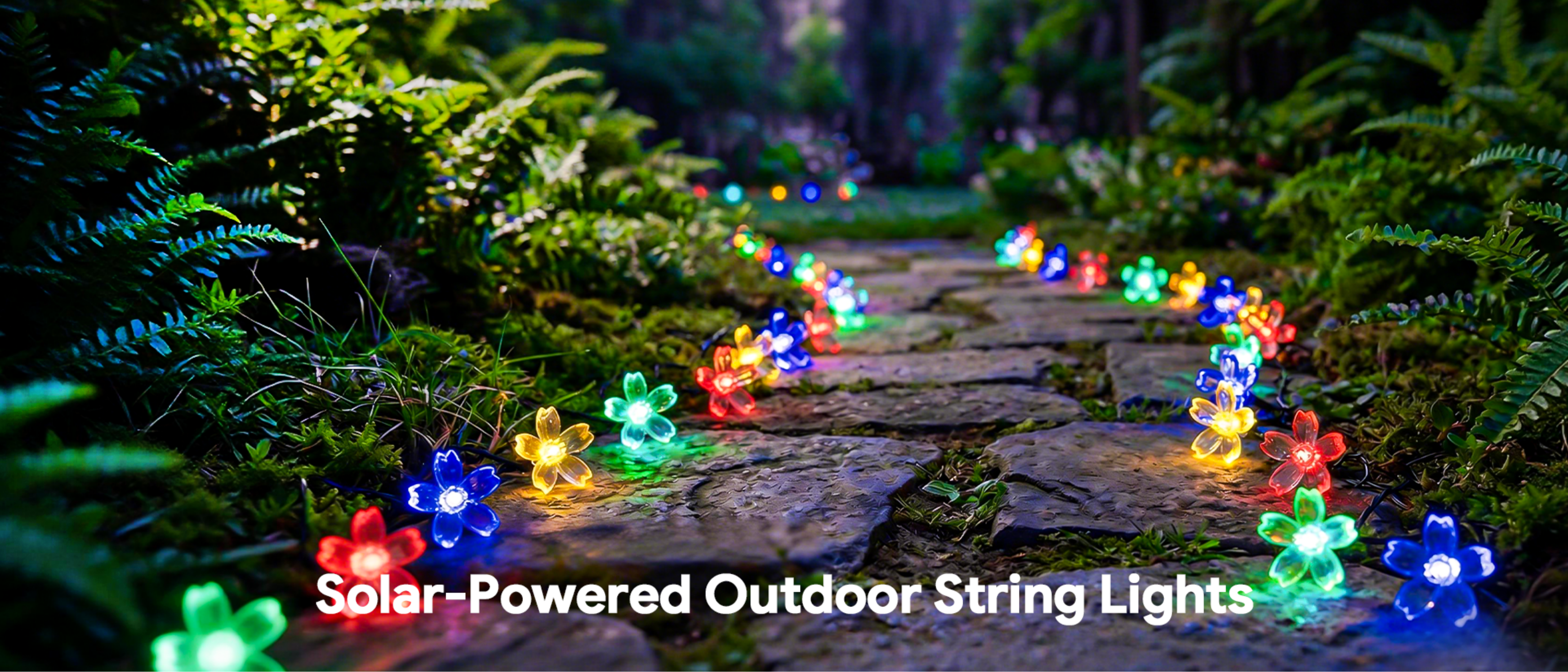 Solar-powered colorful string lights，solar light string，Festival light string，