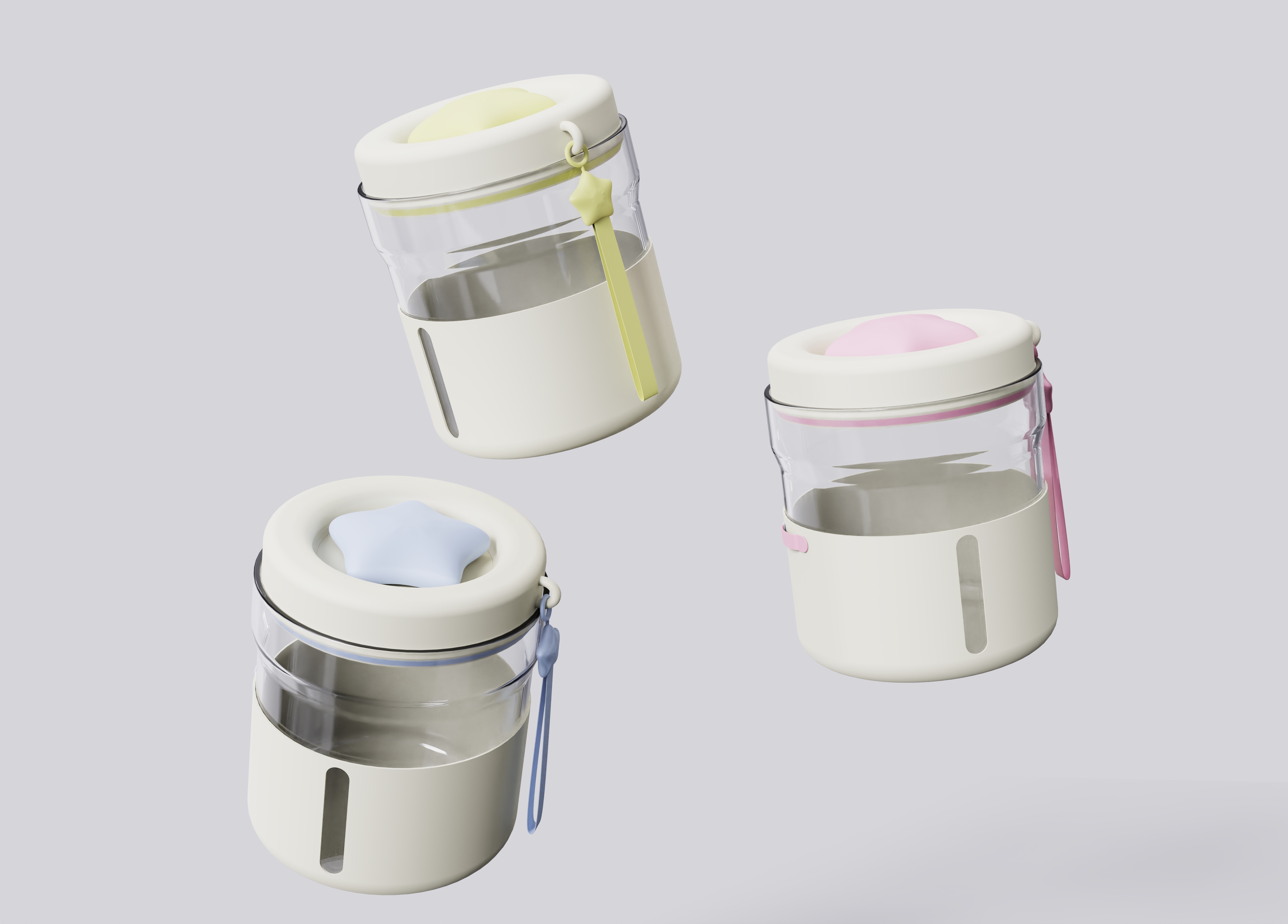 glass，stars，Macarone color system，Breakfast Cup，