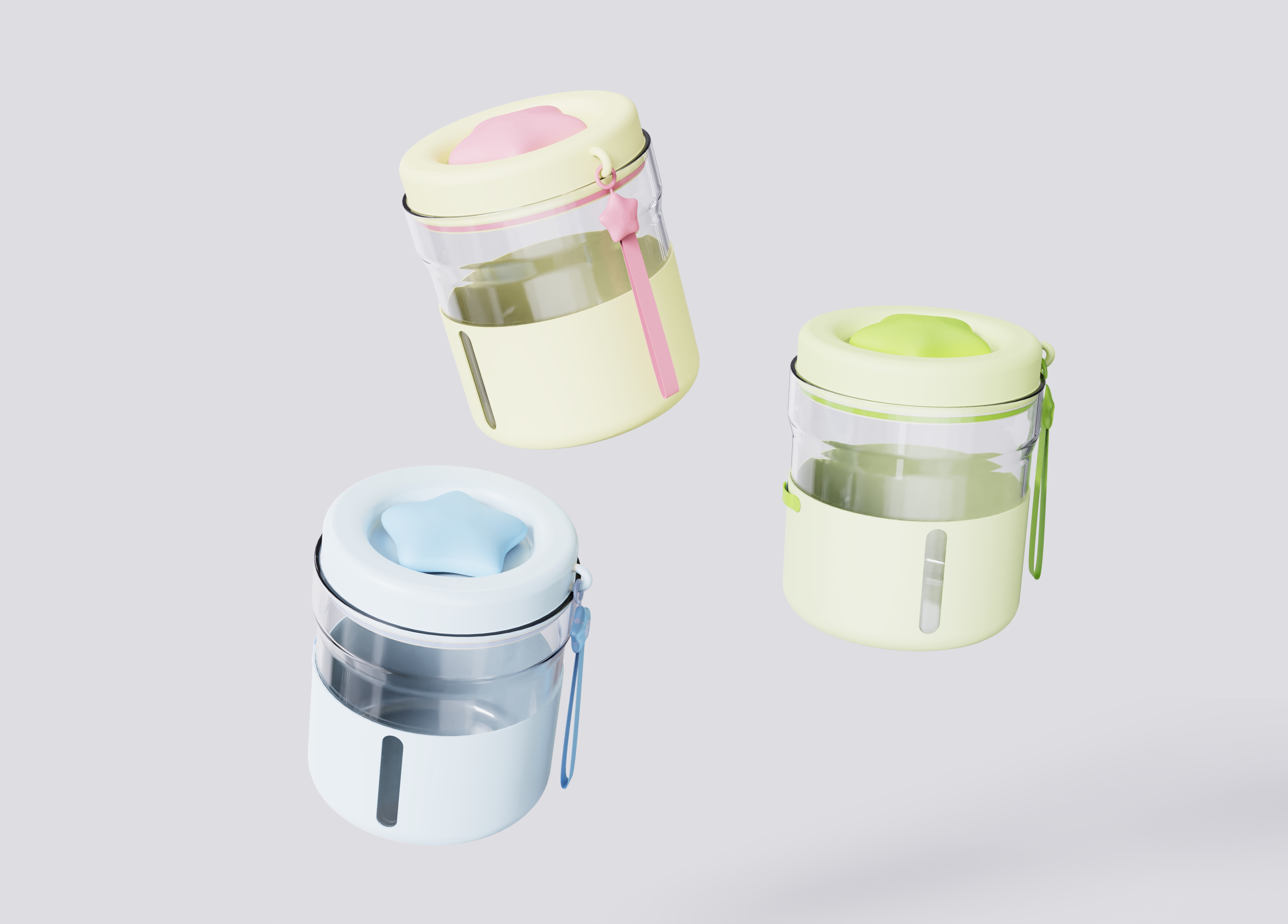 glass，stars，Macarone color system，Breakfast Cup，