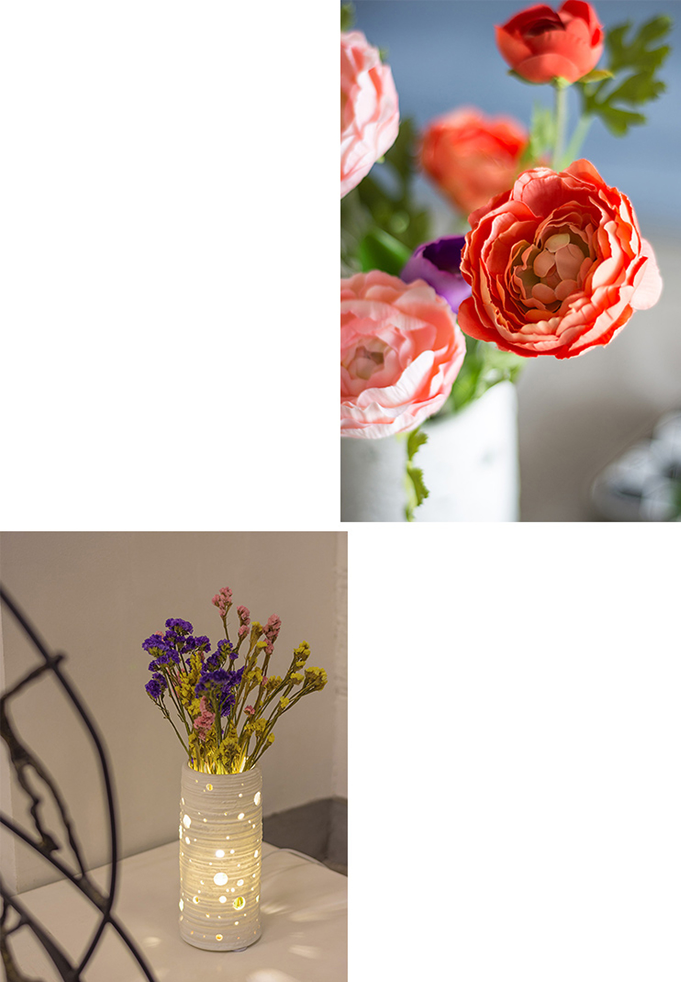 Floral apparatus，ceramics，Night light，Desk lamp，