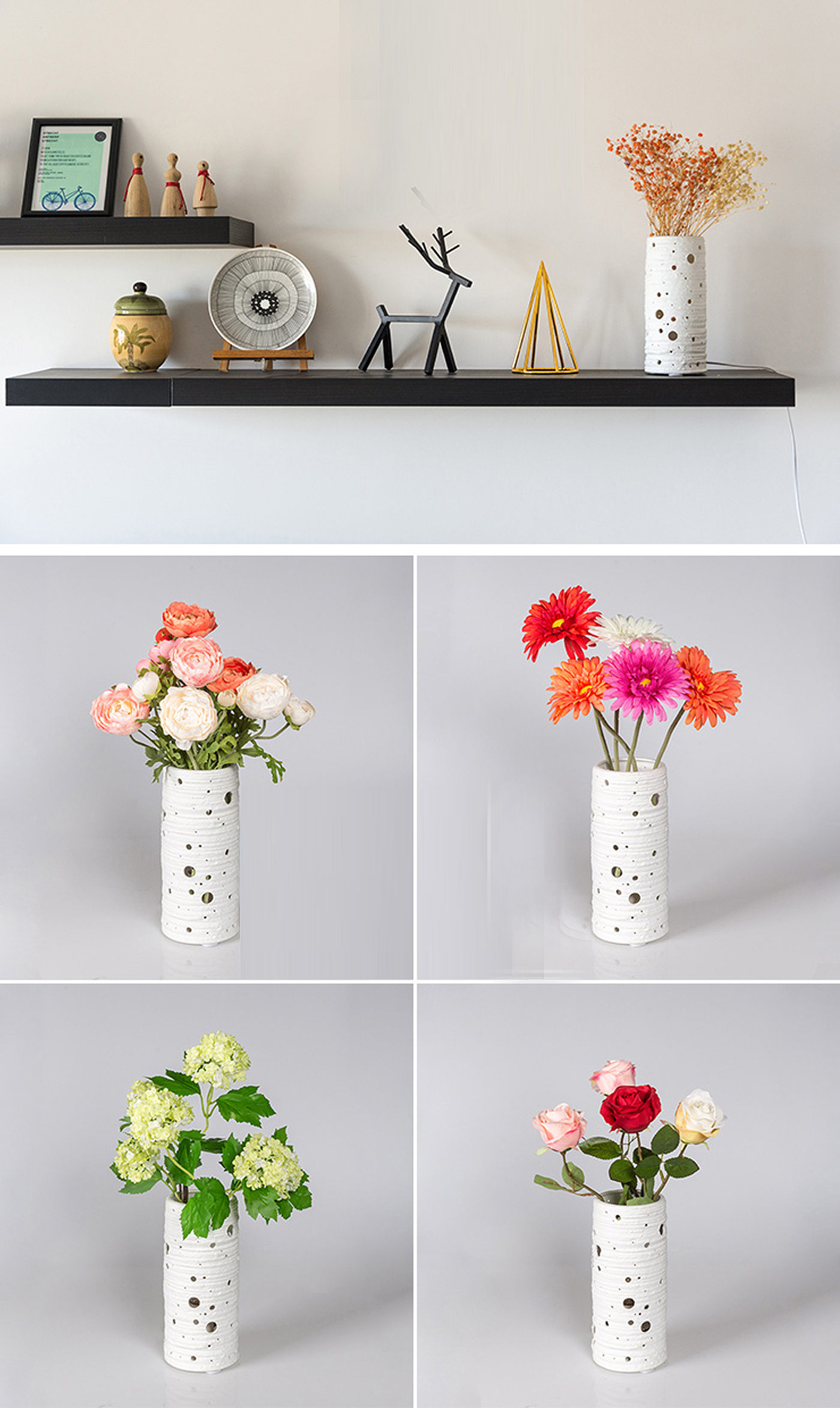 Floral apparatus，ceramics，Night light，Desk lamp，