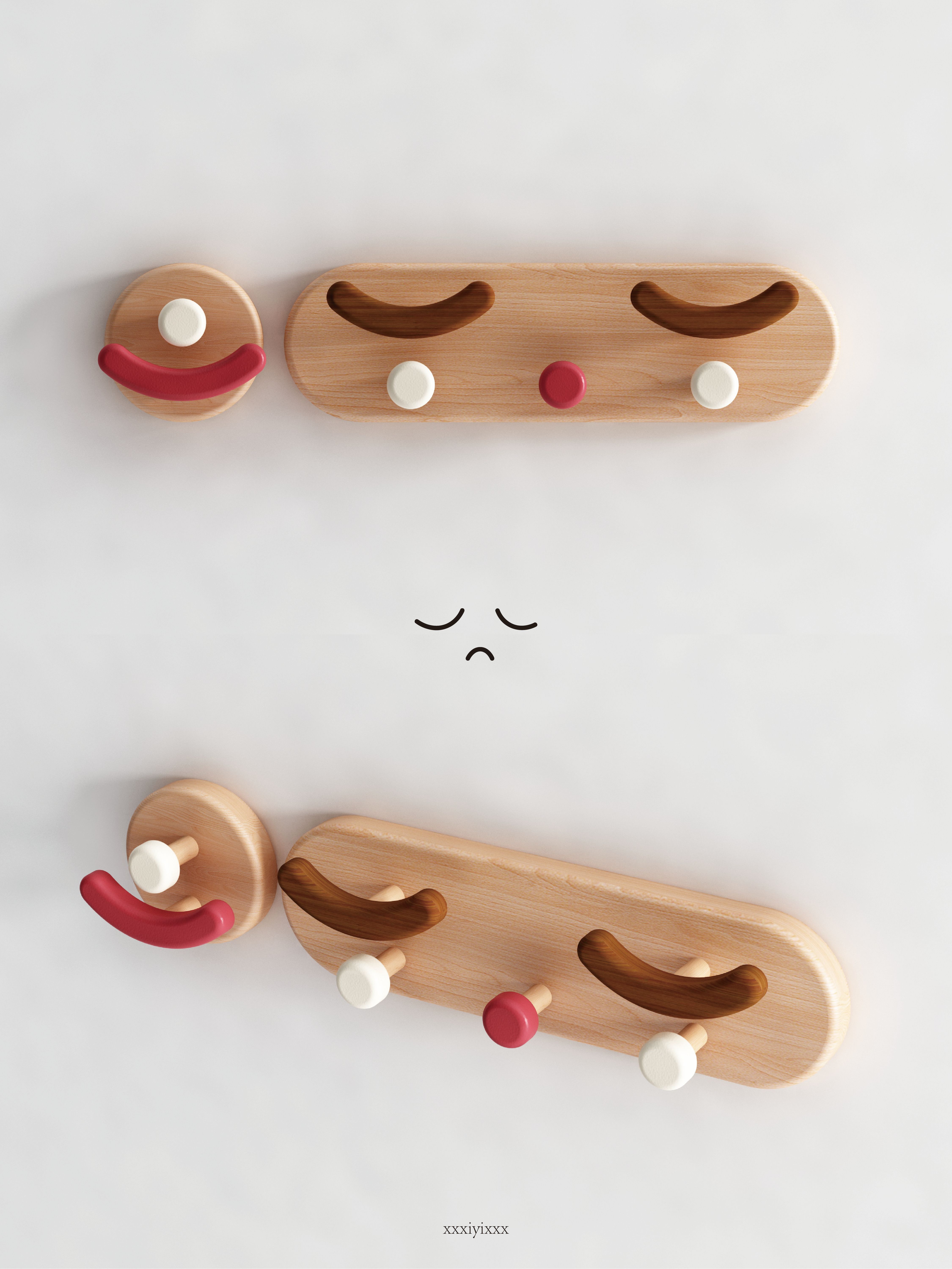 Solid wood, home, hook, cute，