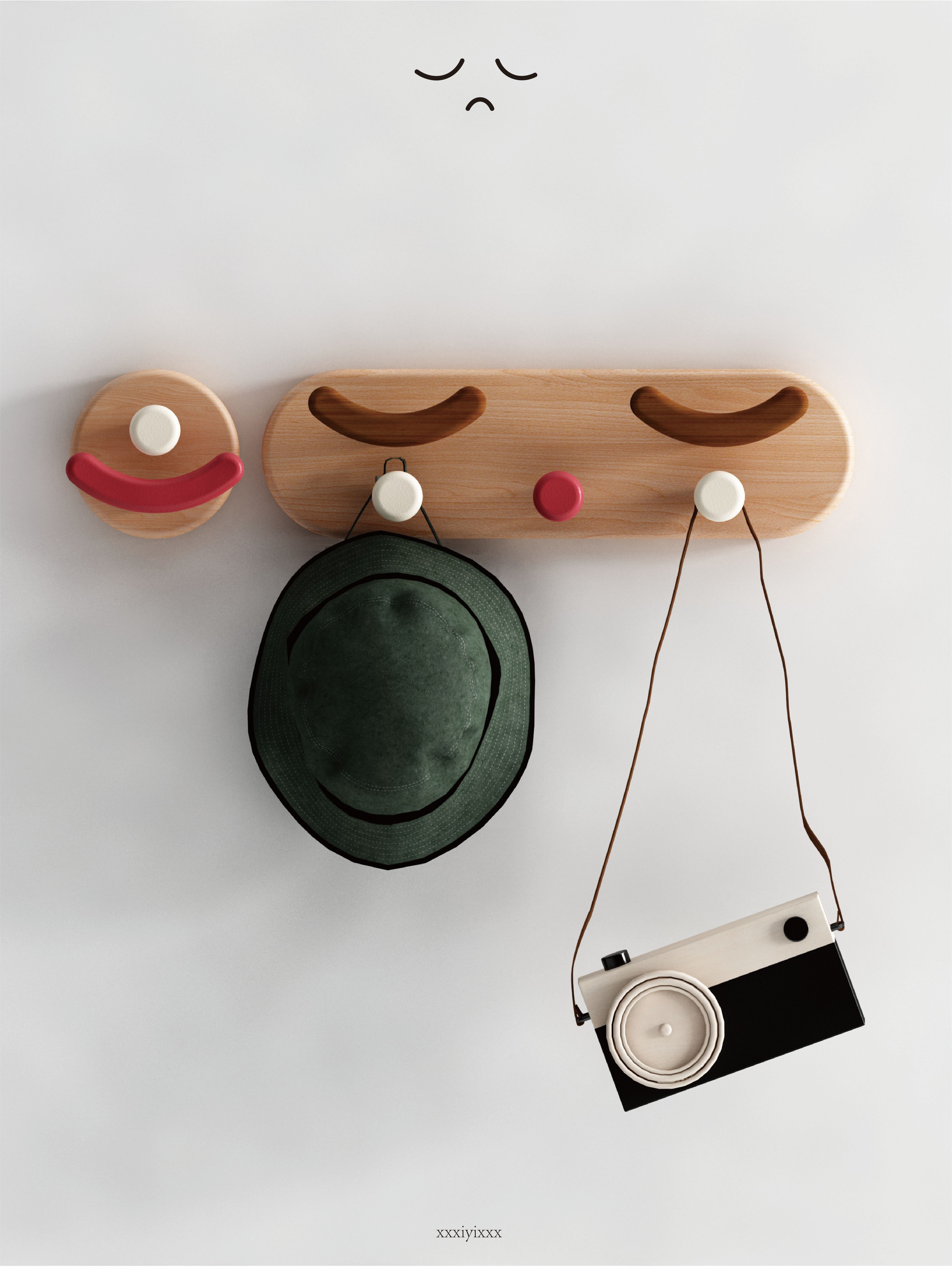 Solid wood, home, hook, cute，