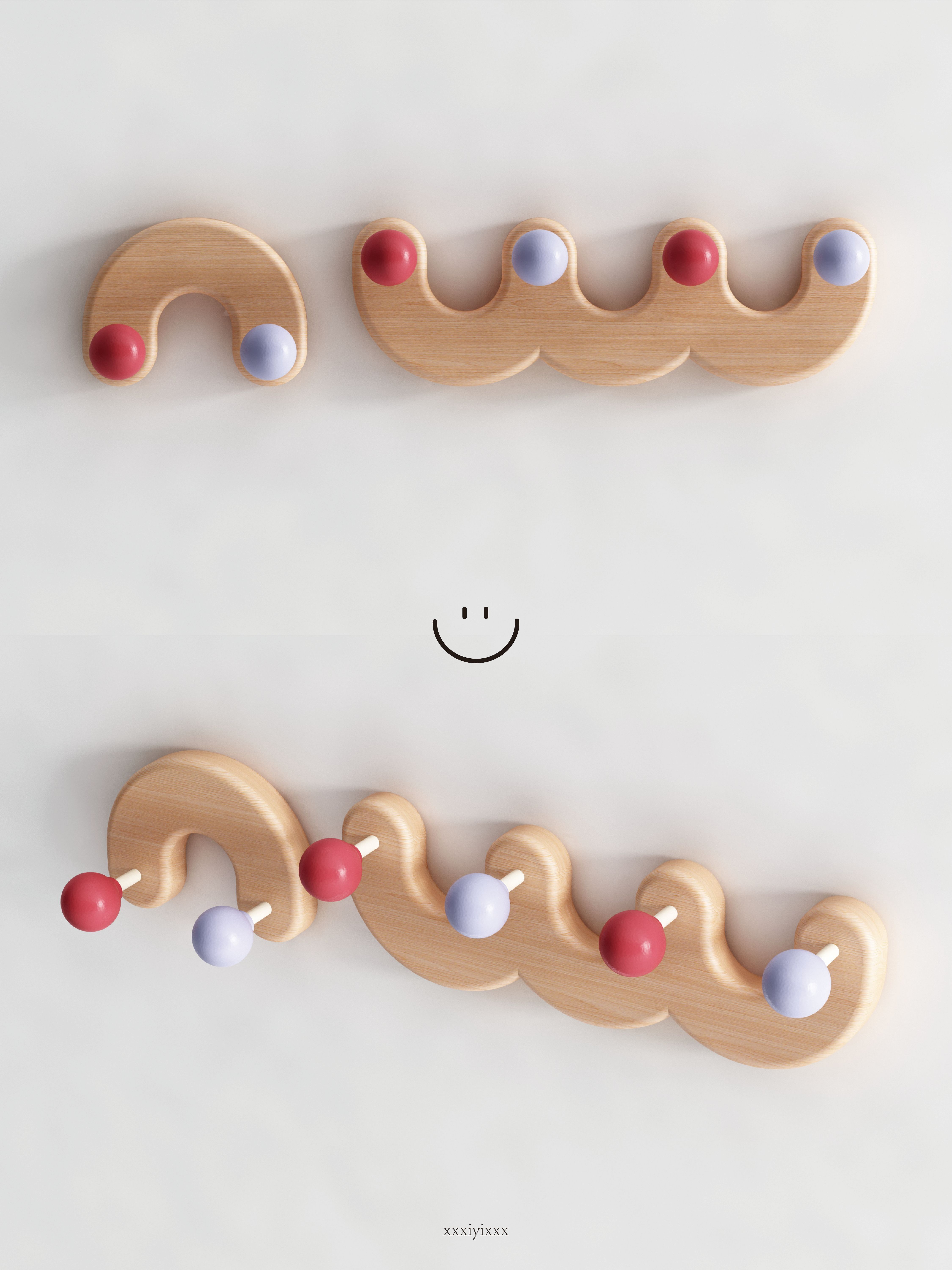 Solid wood, home, hook, cute，