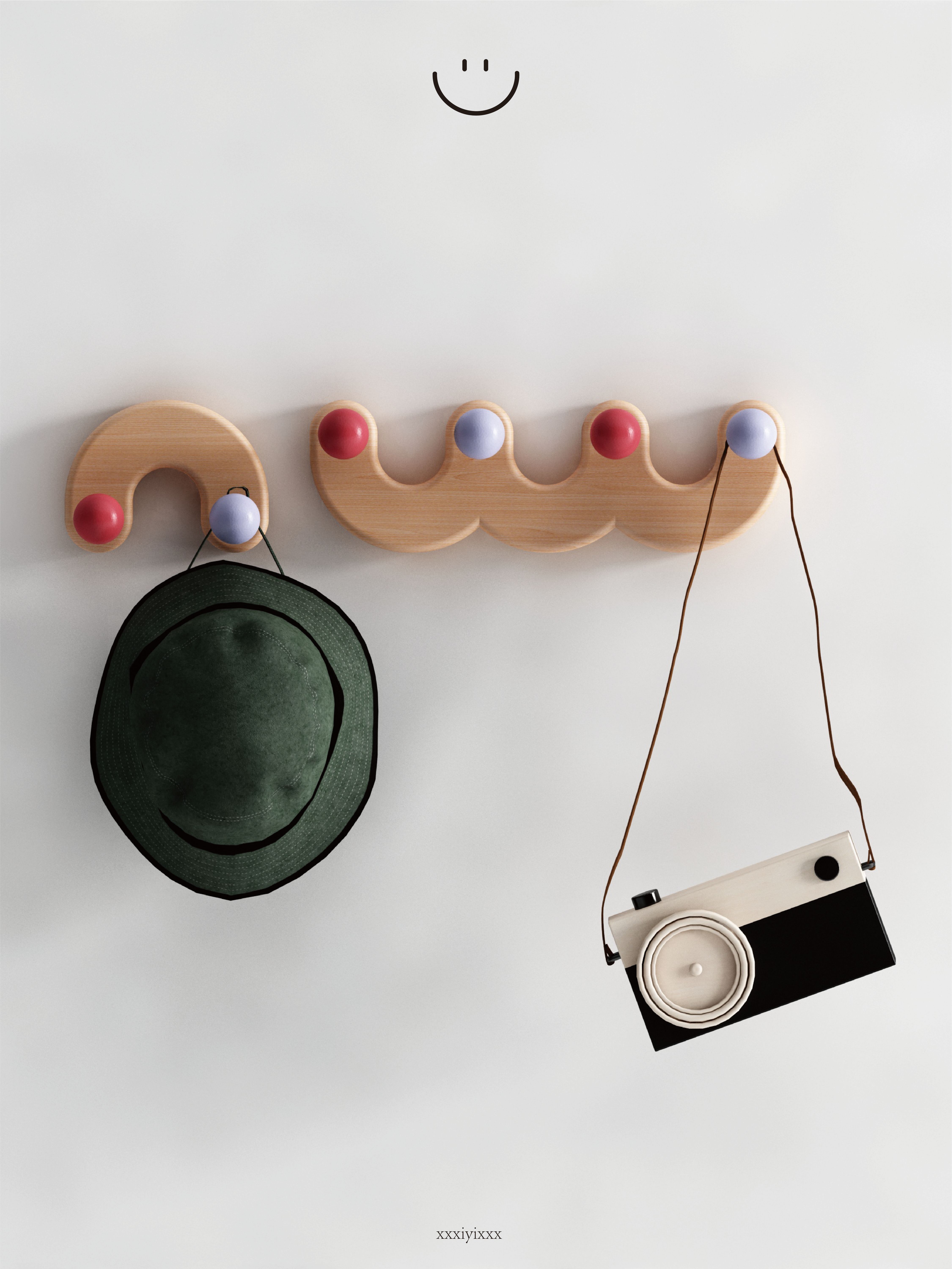 Solid wood, home, hook, cute，