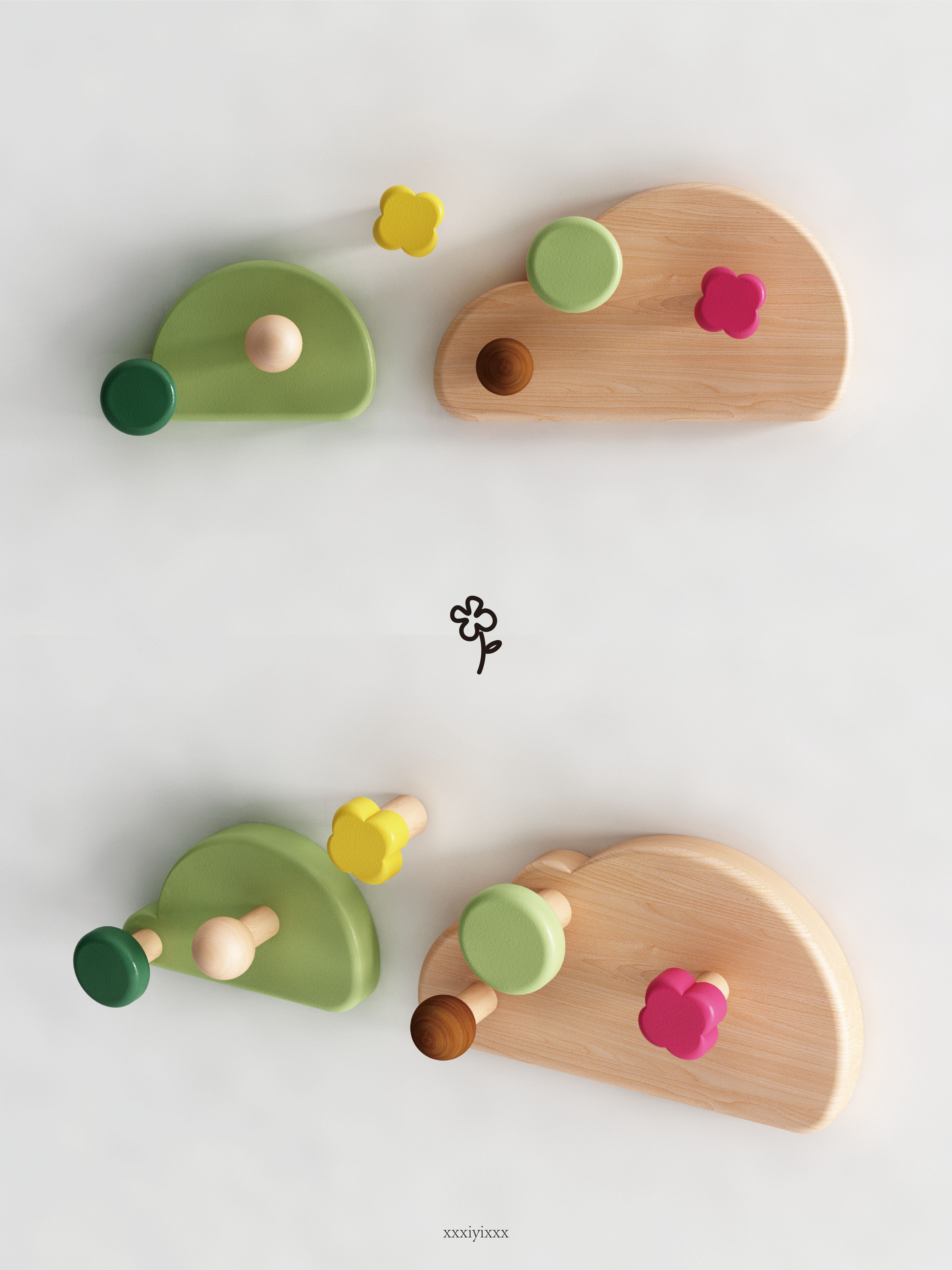 Solid wood, home, hook, cute，