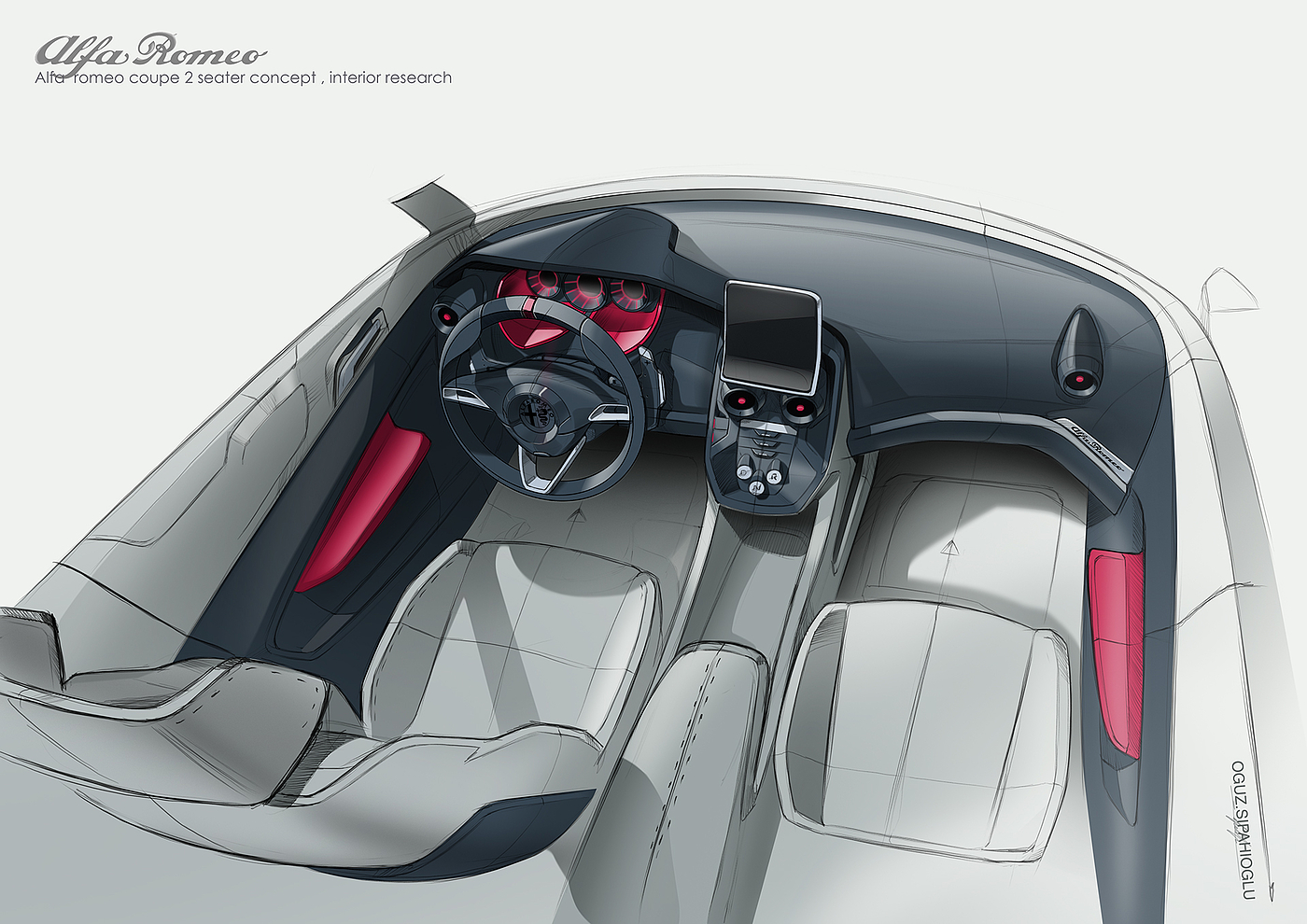 conceptual design，Interior，alfa romeo ，