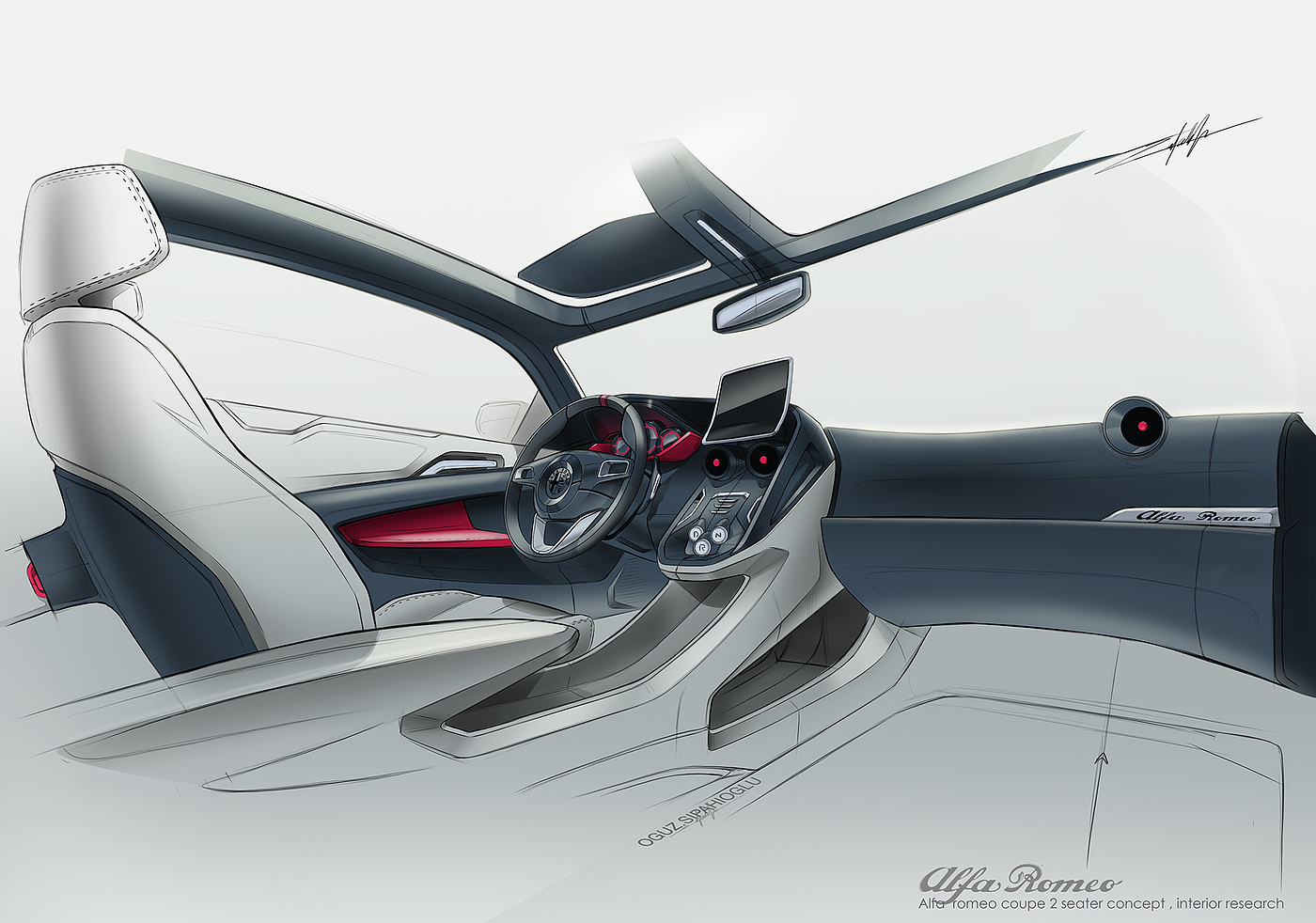 conceptual design，Interior，alfa romeo ，