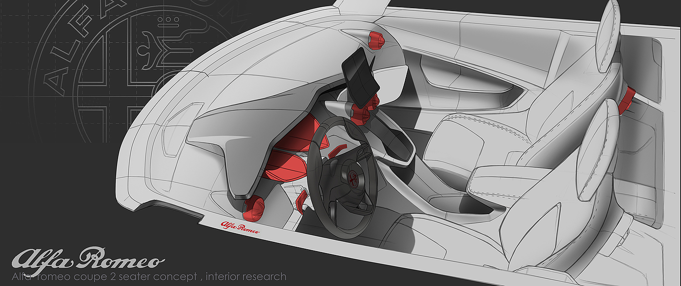 conceptual design，Interior，alfa romeo ，