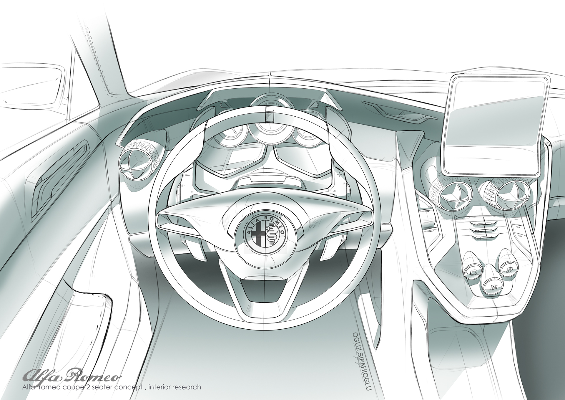 conceptual design，Interior，alfa romeo ，