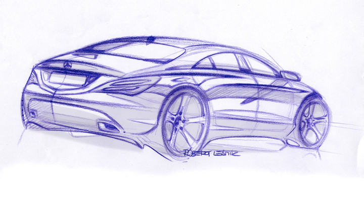 Car concept car，Benz，Hand drawn，Interior，