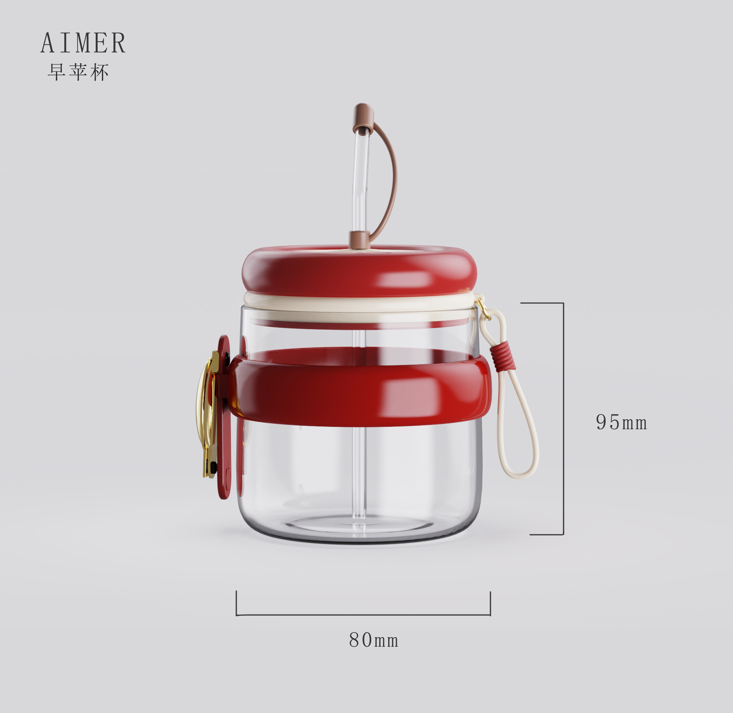 breakfast，Oatmeal cup，Apple，gules，