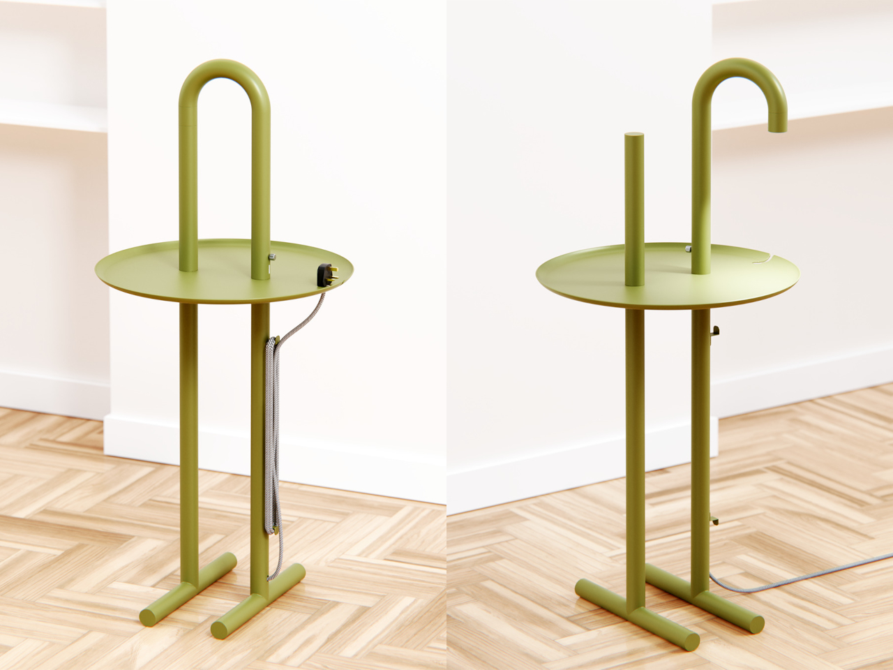 Grab & Glow，Multifunctional side table，small apartment furniture，Creative lamps，Modular design，