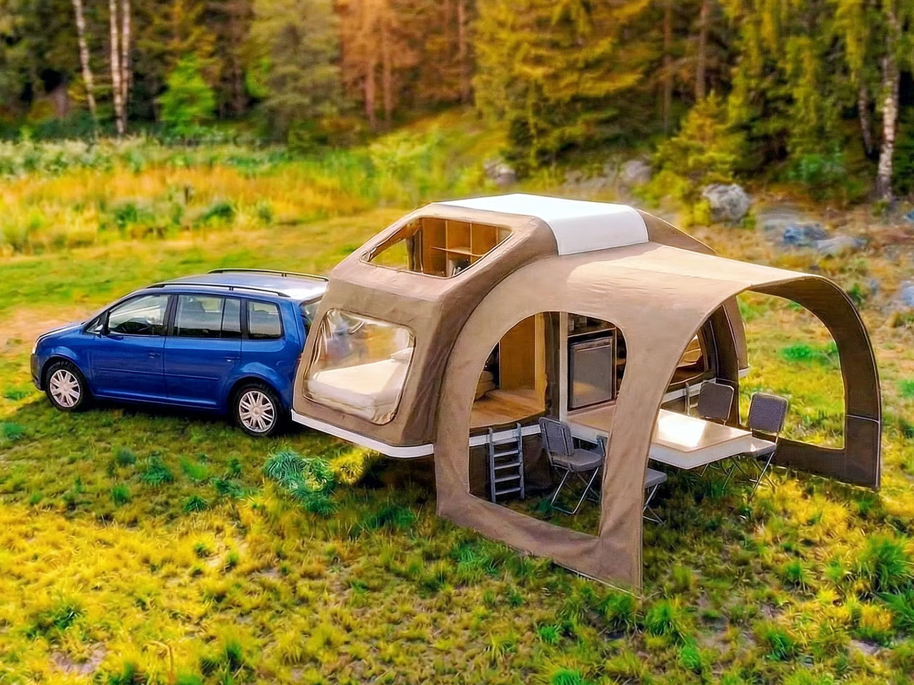 Family Camper，Camping box，Outdoor camping，Wingcube，Folding type，