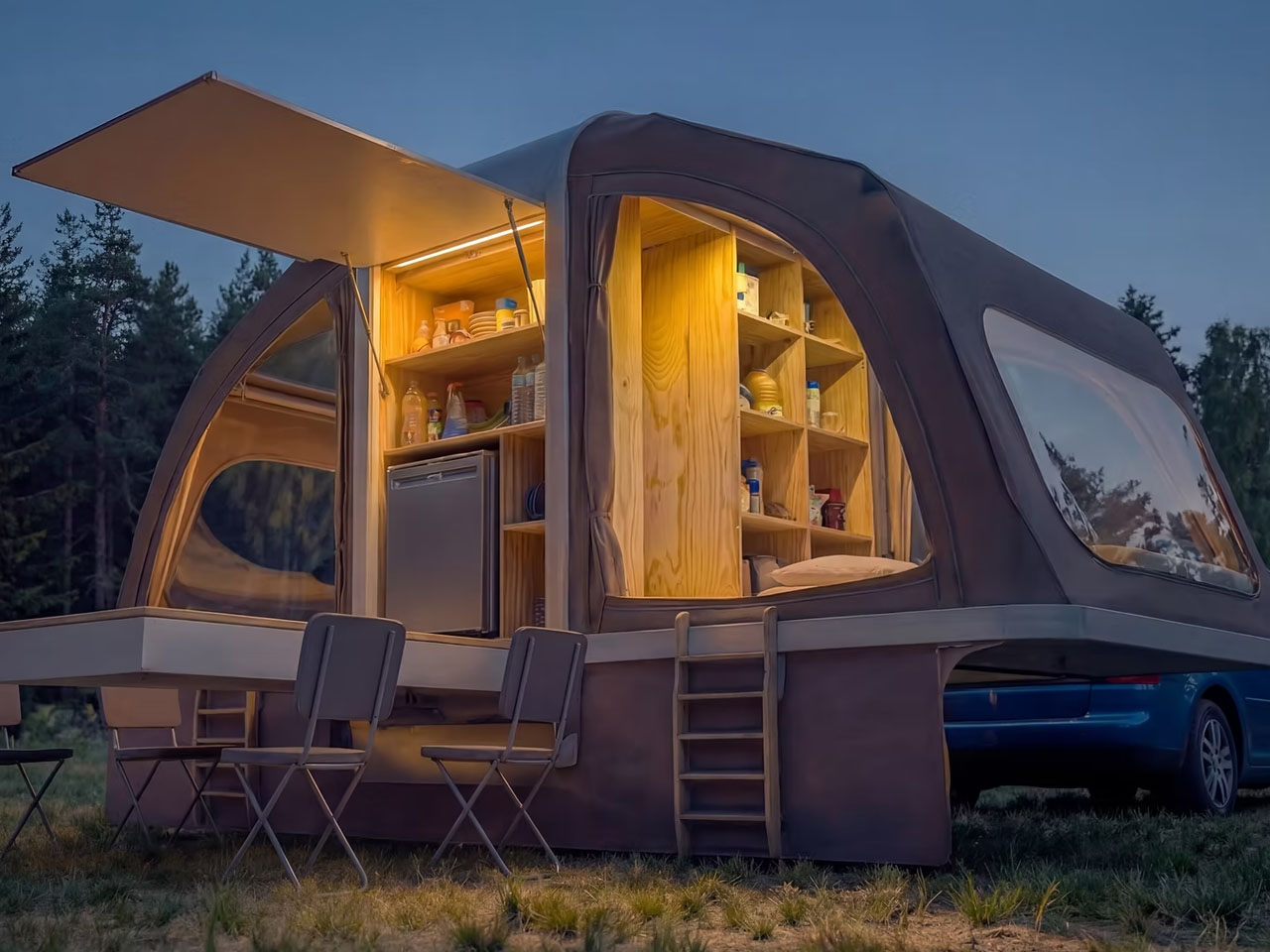 Family Camper，Camping box，Outdoor camping，Wingcube，Folding type，