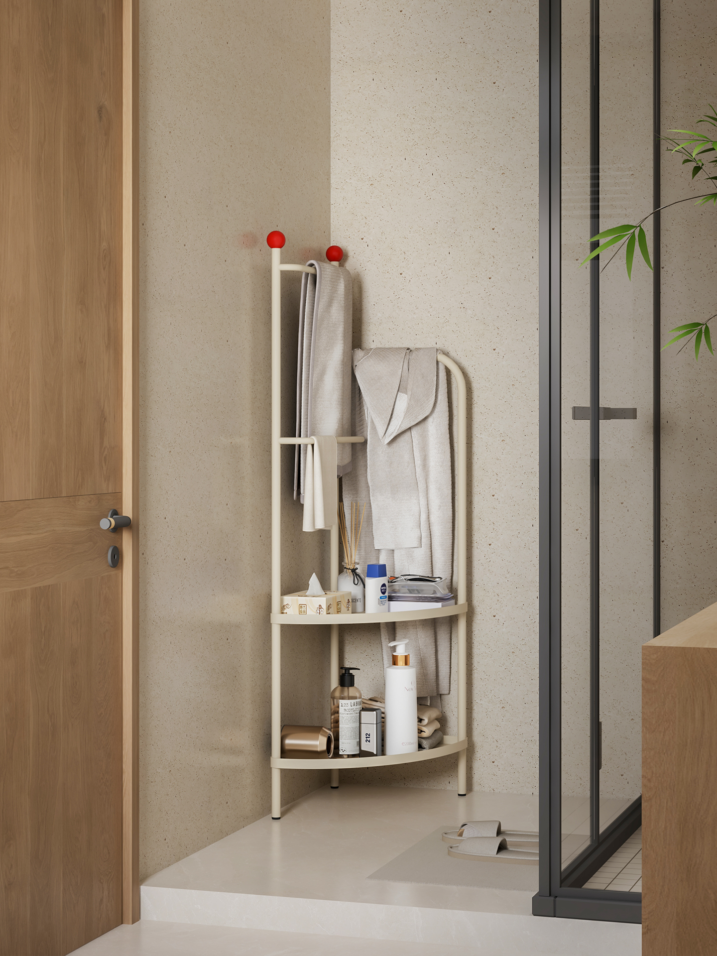 Bathroom rack，Storage rack，Corner Rack，Original design，Storage and sorting，Towel rack，TOILET，