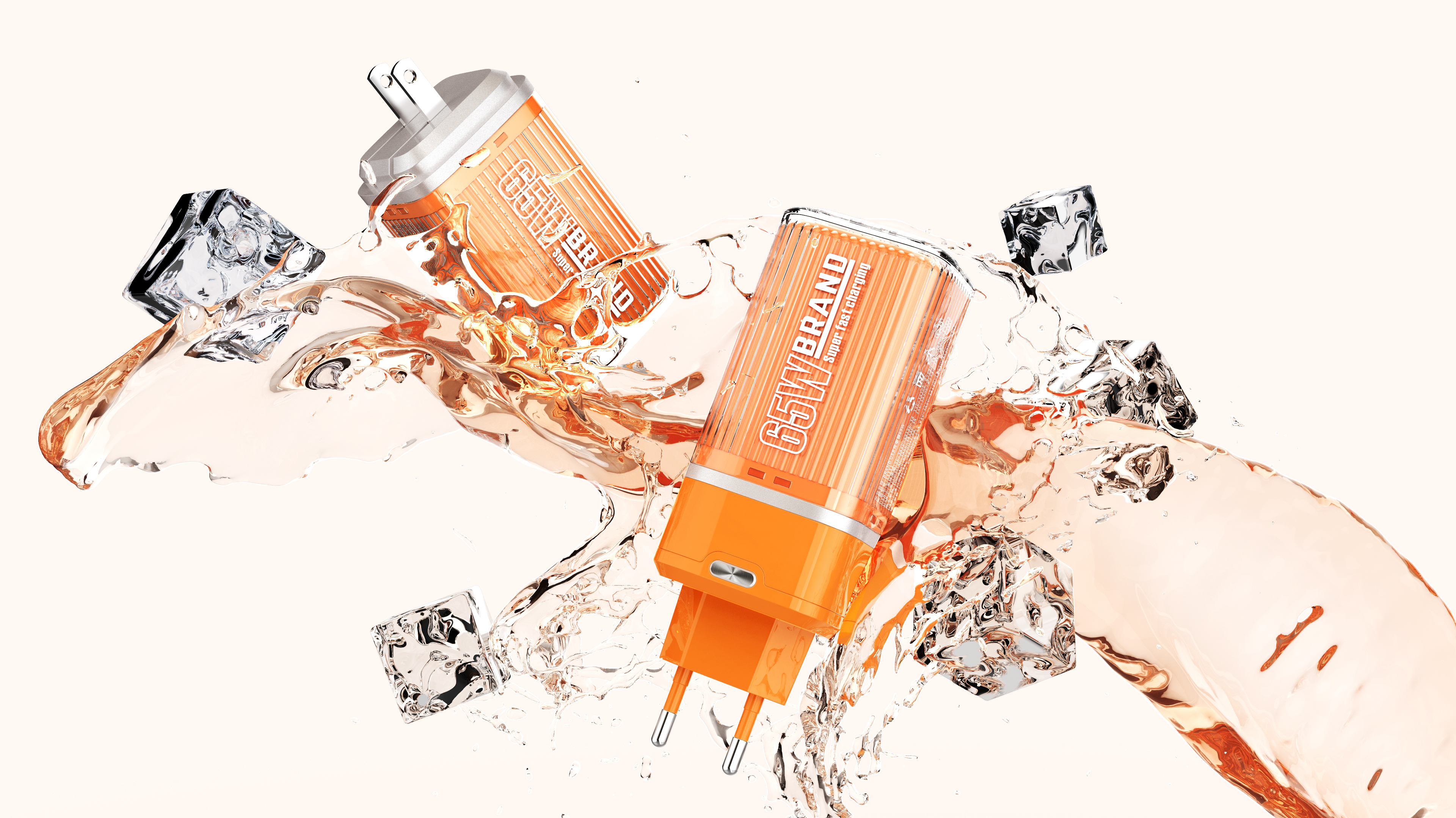 65W fast charge，Charging head，3c，transparent，