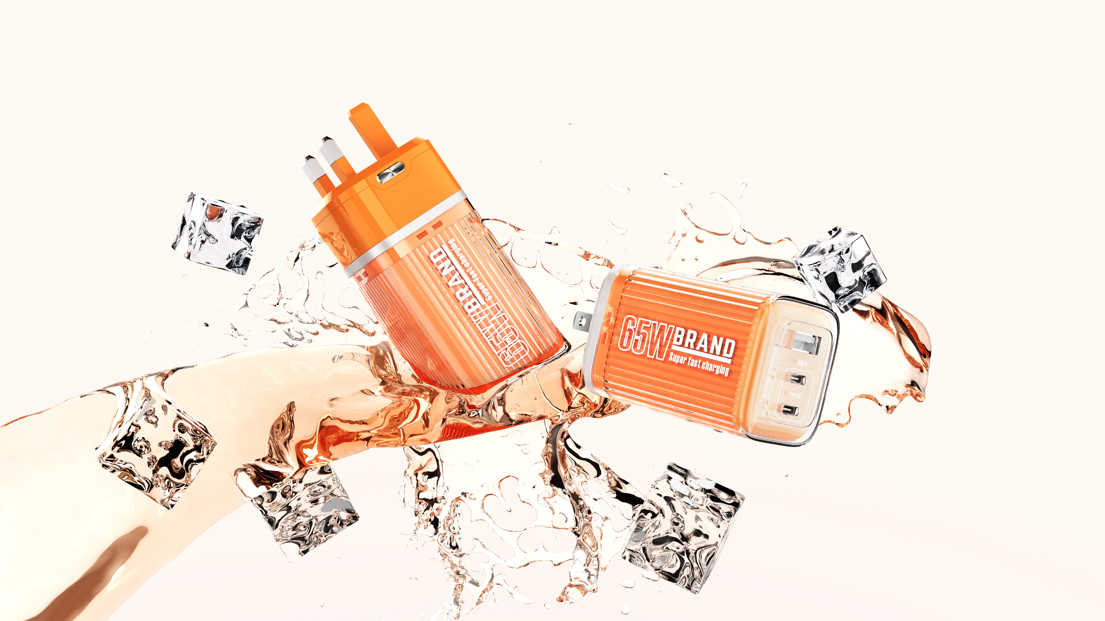 65W fast charge，Charging head，3c，transparent，