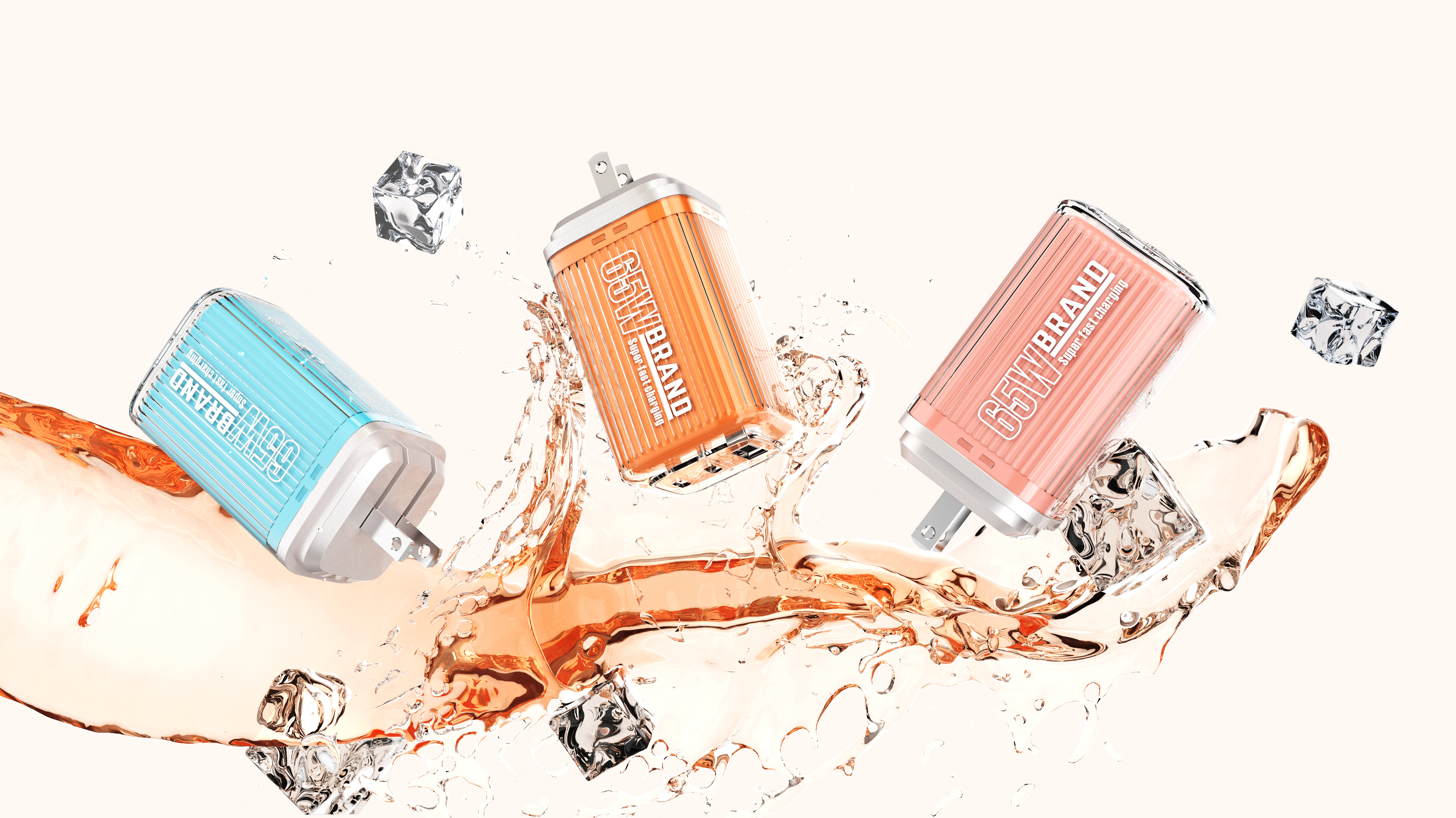 65W fast charge，Charging head，3c，transparent，