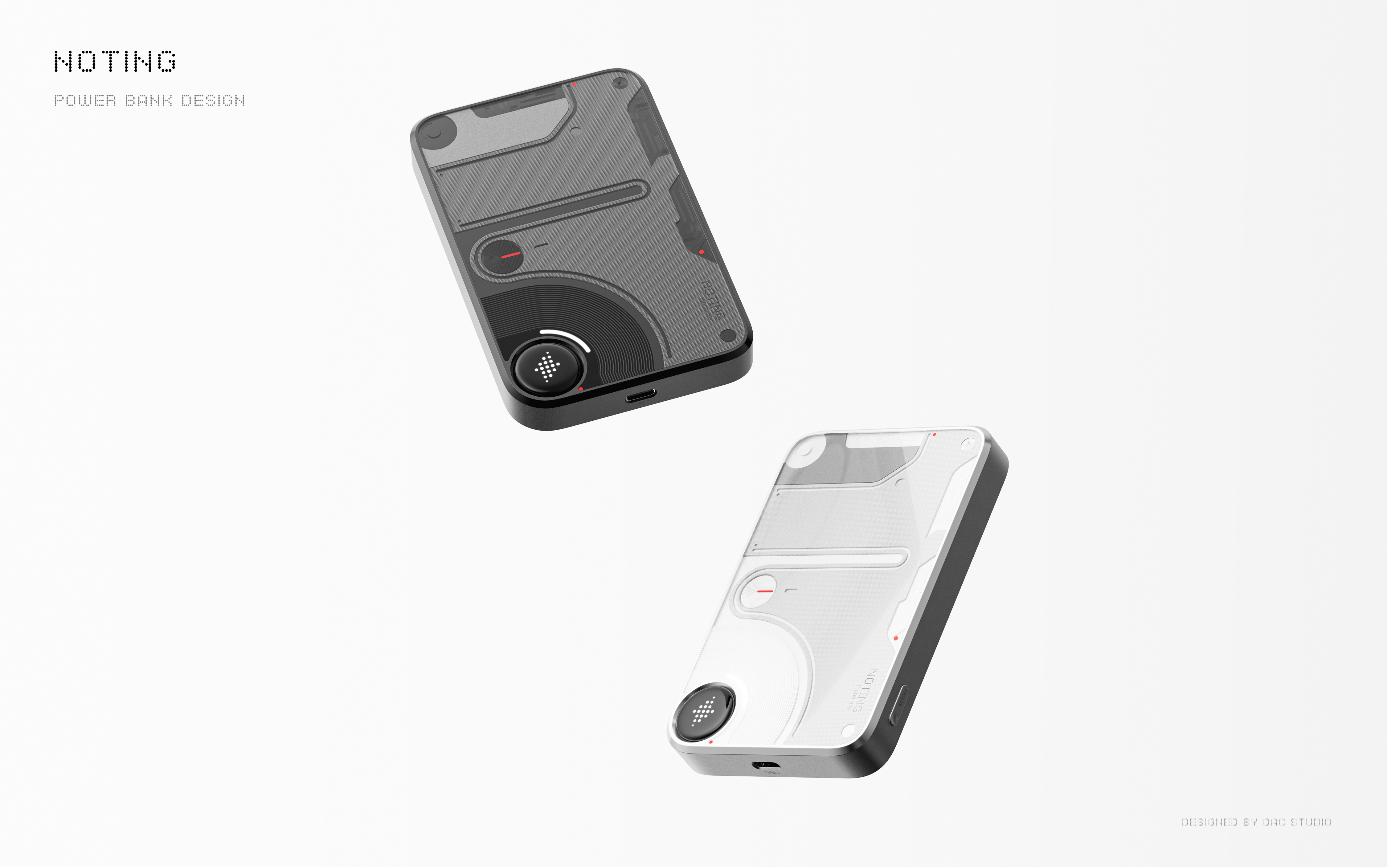 Magnetic charging treasure，3c，transparent aesthetics，product design，Original works，