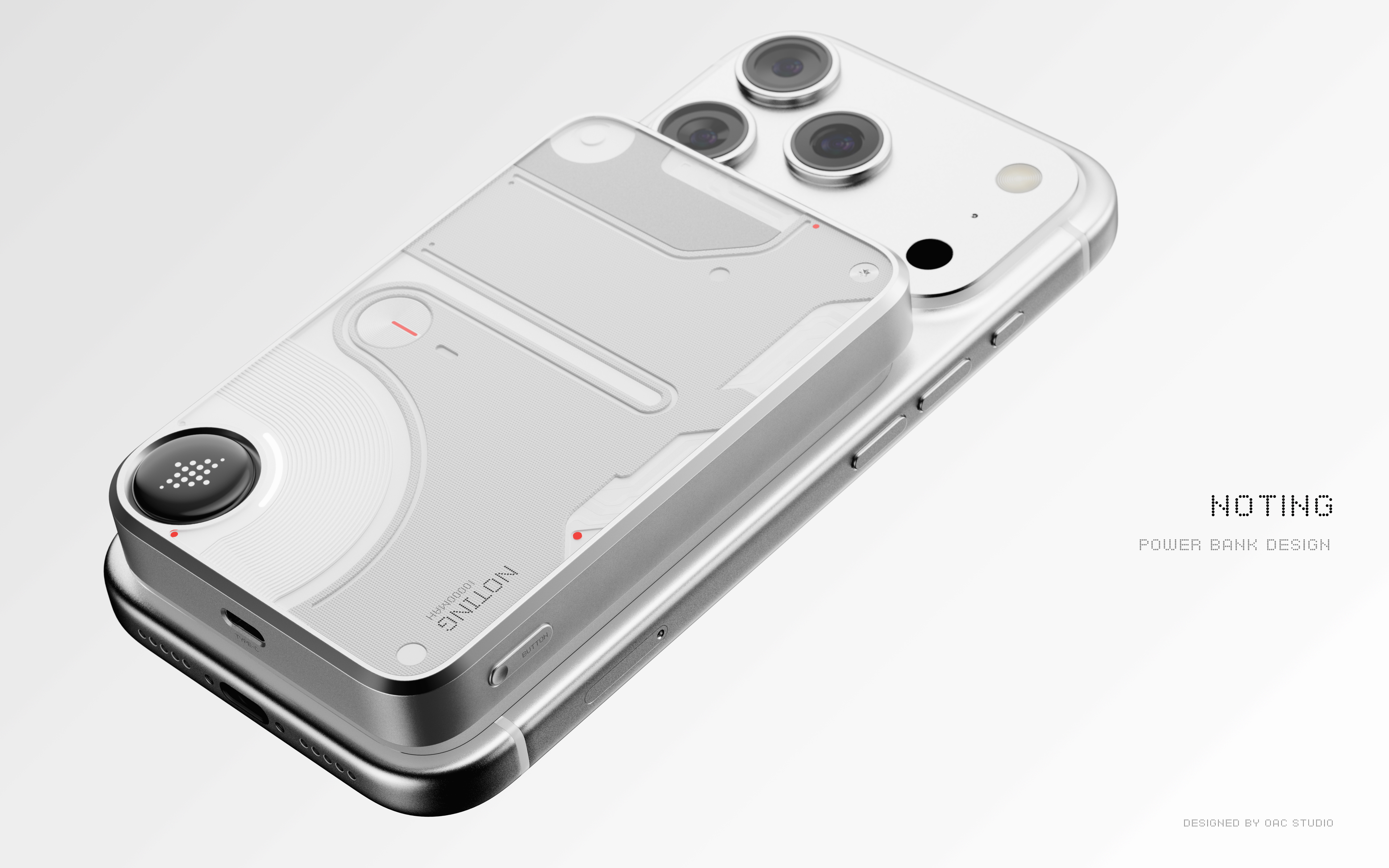 Magnetic charging treasure，3c，transparent aesthetics，product design，Original works，