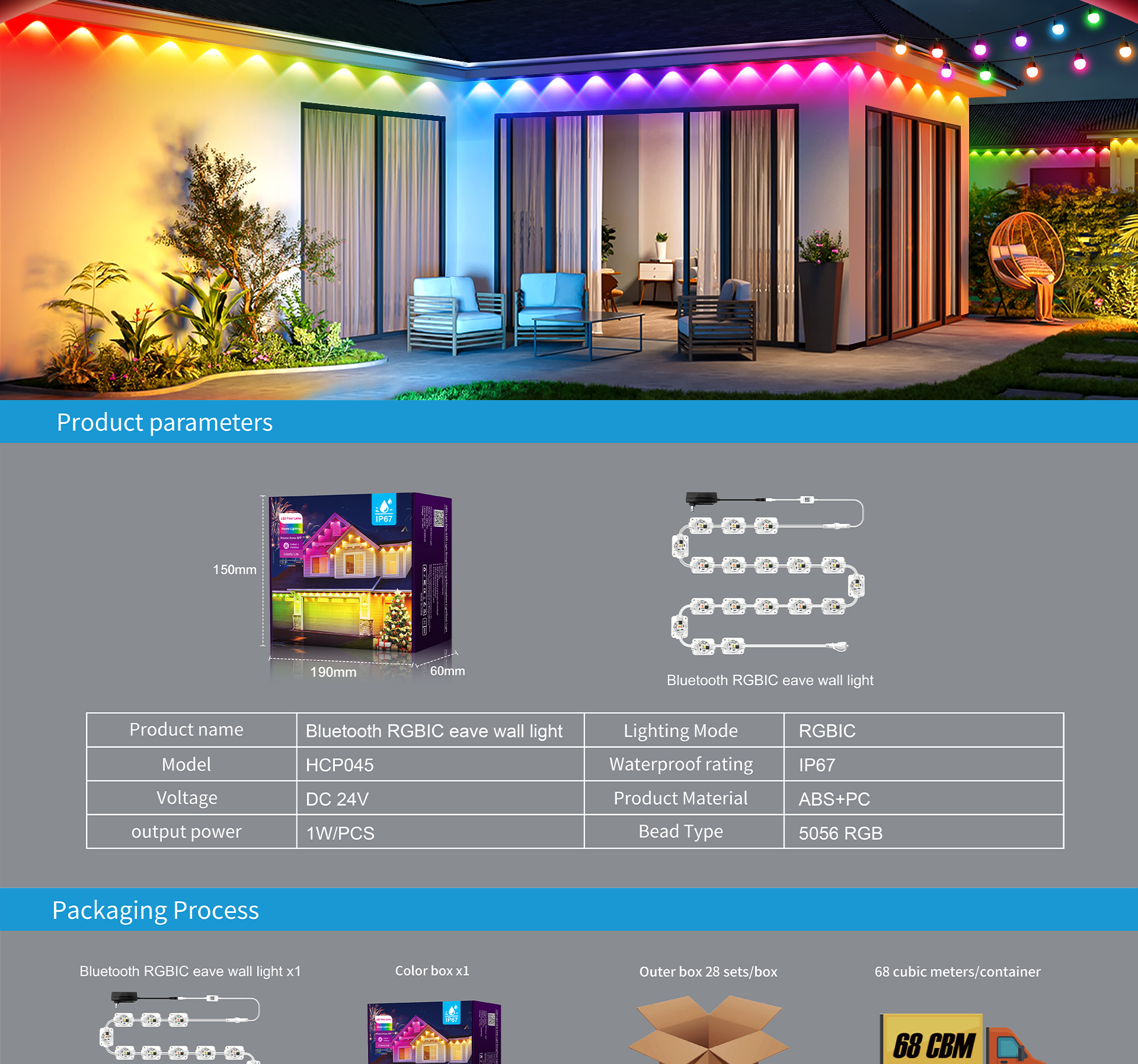 Magic Eaves Light，Lamp string，Eaves lamp，Atmosphere lamp，