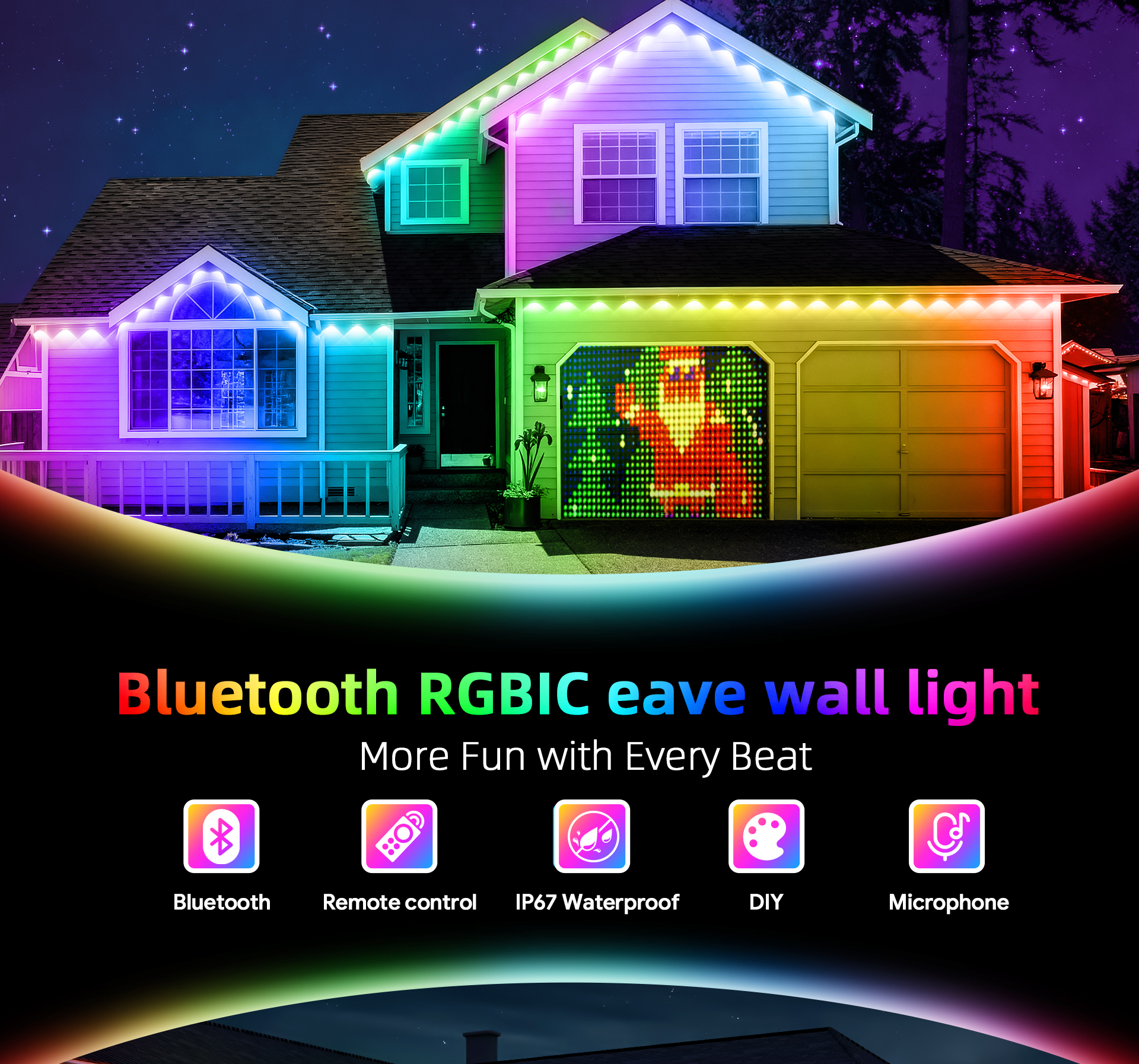 Magic Eaves Light，Lamp string，Eaves lamp，Atmosphere lamp，