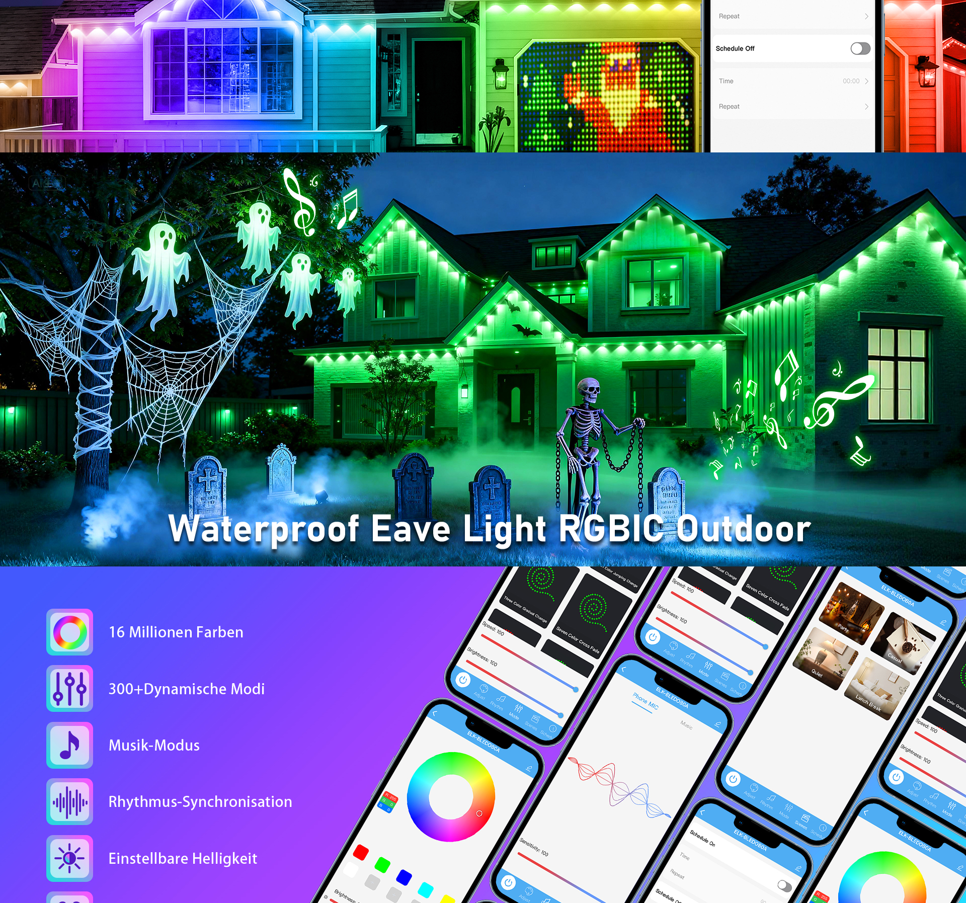 Magic Eaves Light，Lamp string，Eaves lamp，Atmosphere lamp，