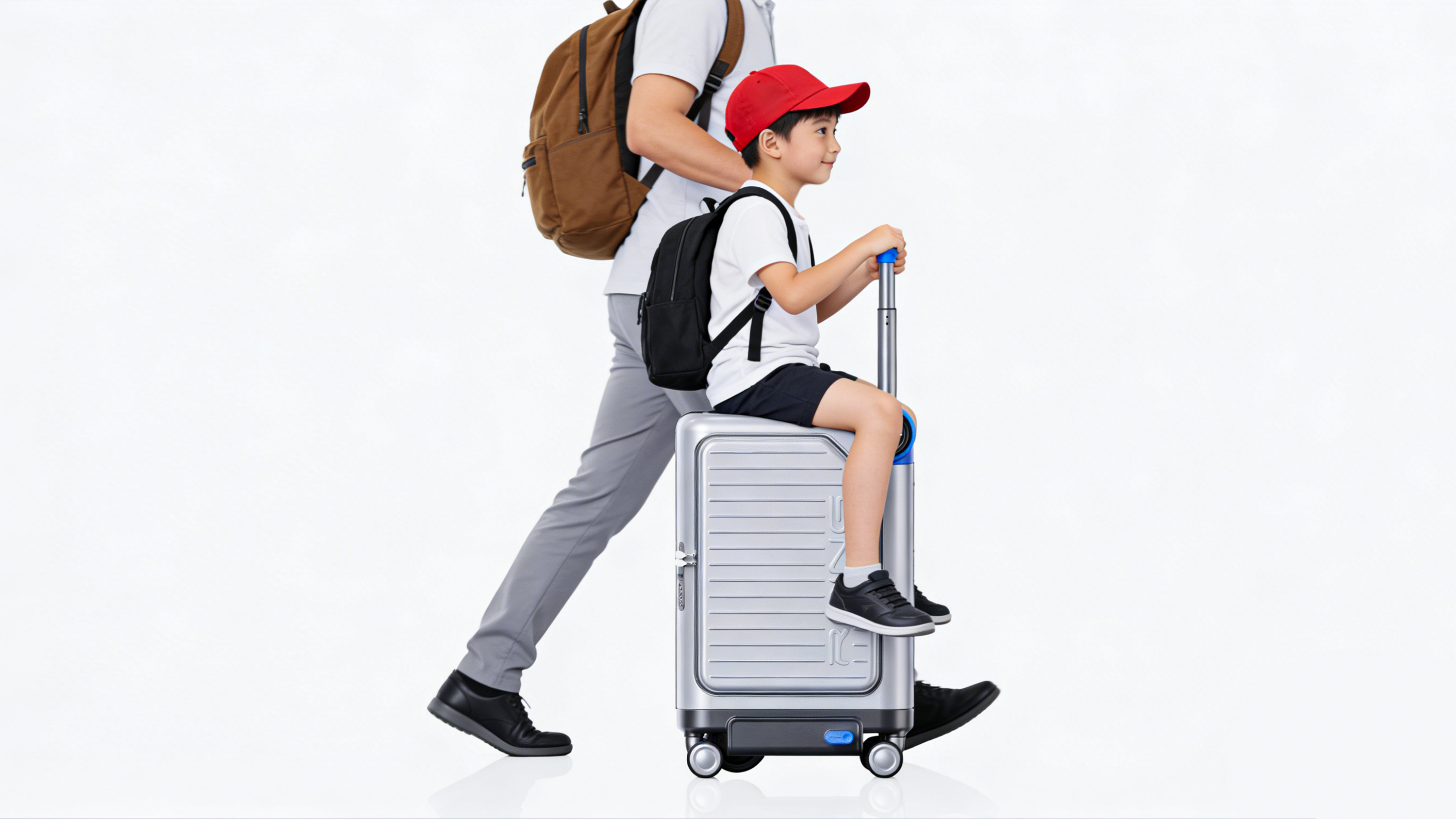 Appearance design，product design，conceptual design，Children's car design，Children's suitcase，Children's multi-functional travel suitcase，Child stroller walking artifact，