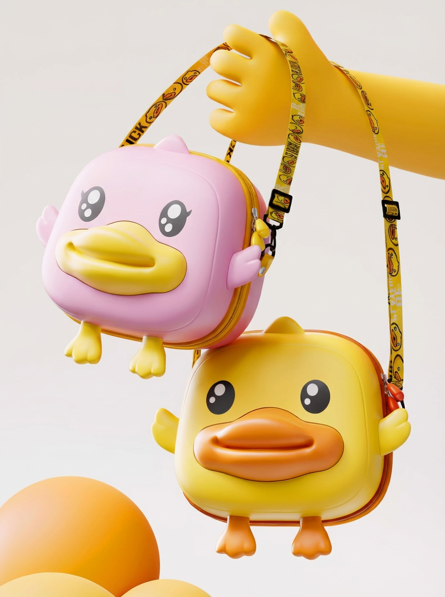 Children's storage，Yellow duck，Children's shoulder bag，lovely，Simplicity，
