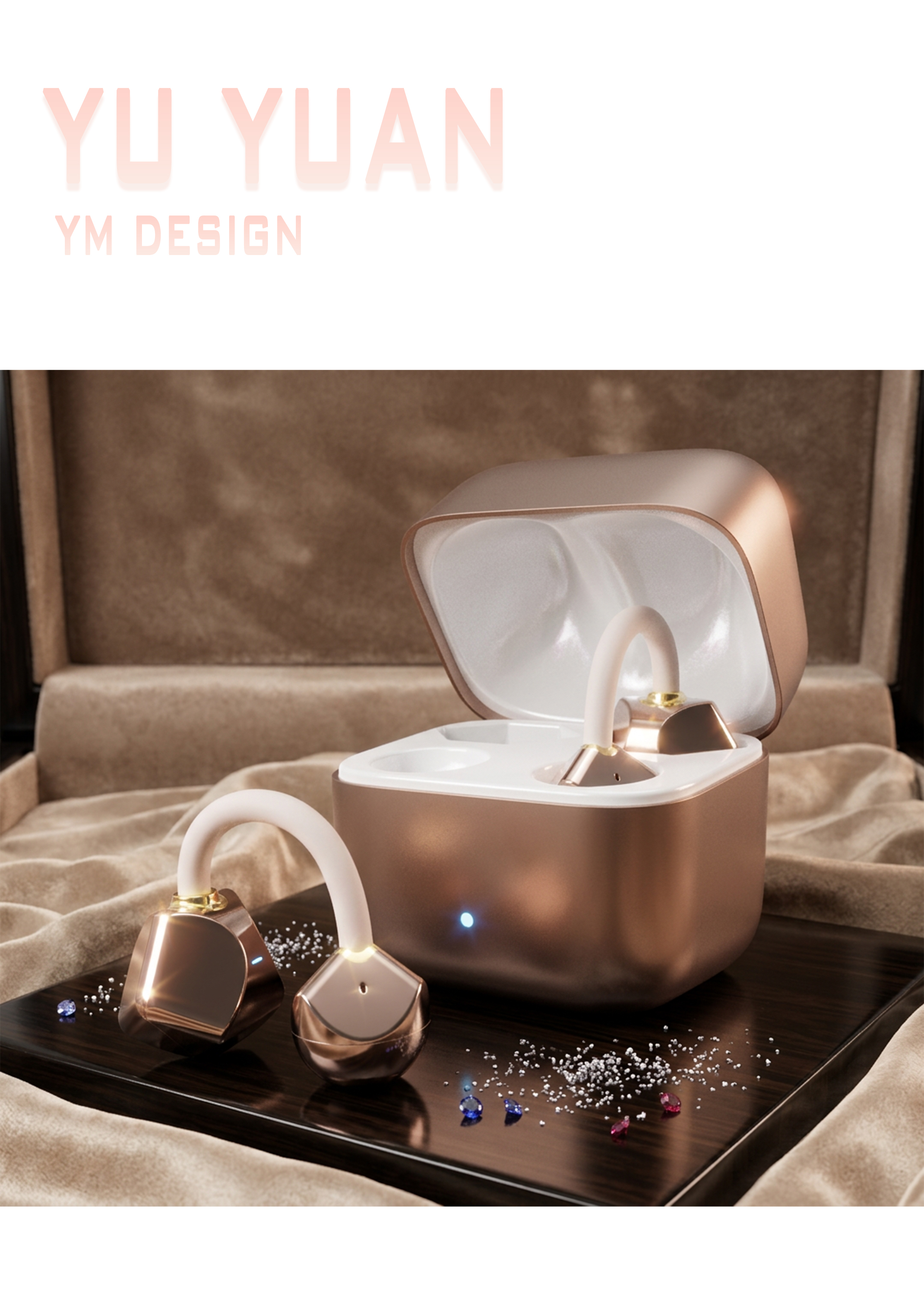 industrial design，headset，Ear Clip Headphones，sample reels，Trendy design，3C smart，