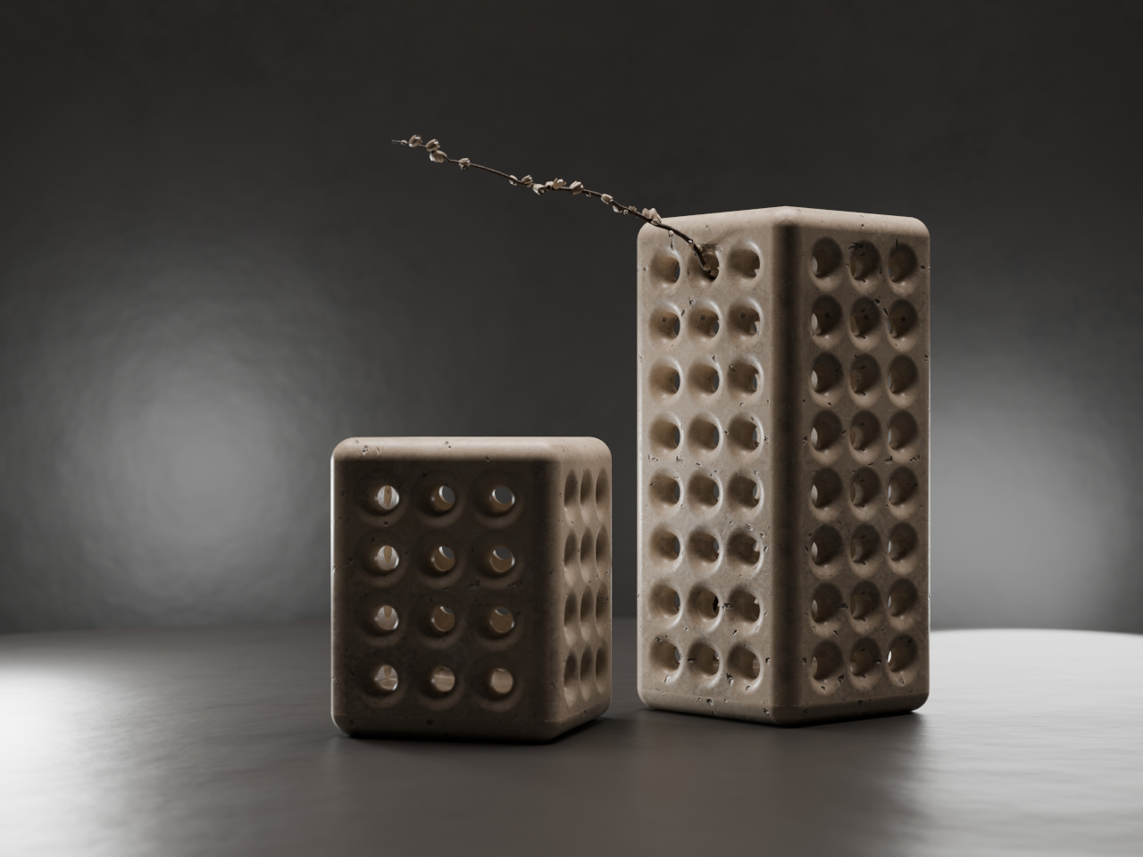 ZEROS，Perforated marble，Light and Shadow Art，Minimalist ornaments，marble decoration，